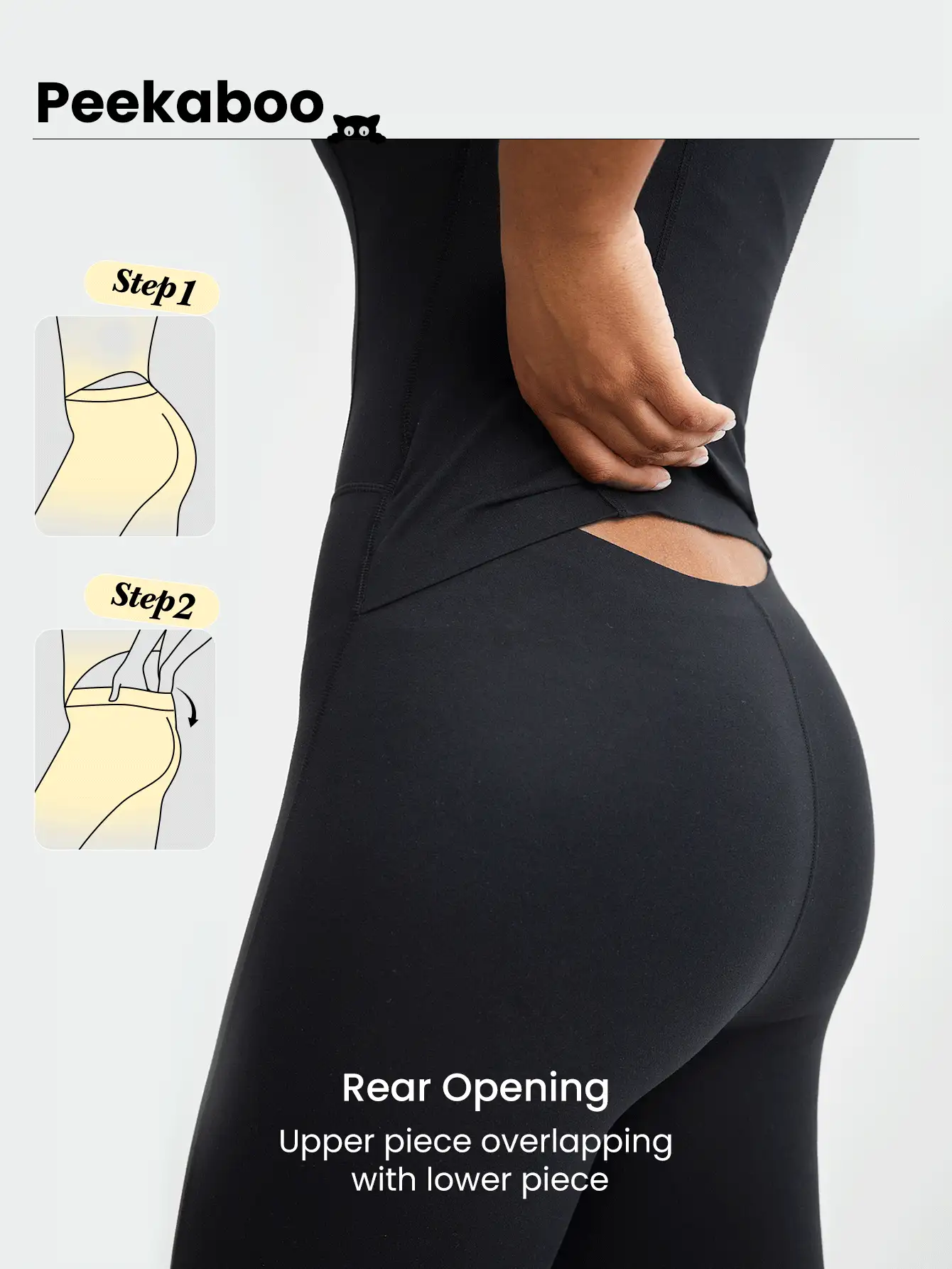 Combinaison ample de sport avec encolure carrée FeatherFit™ de 30 pouces, jambe évasée, faible impact, pour le yoga et la vie quotidienne