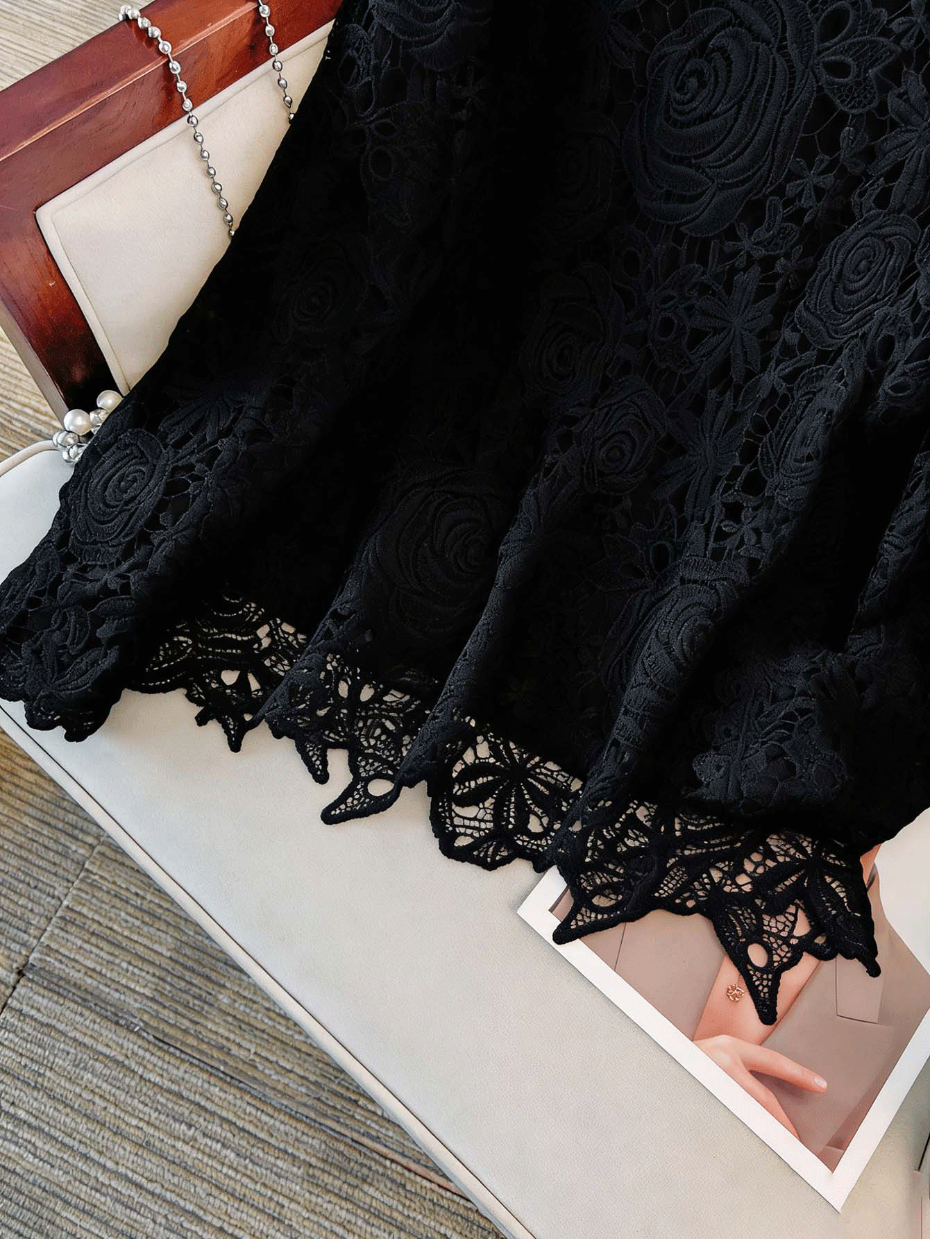 GlowEve CURVE Plus Size Women Floral Embroidery Patchwork Casual Versatile Vacation Long Sleeve Shirt - Black - View 5