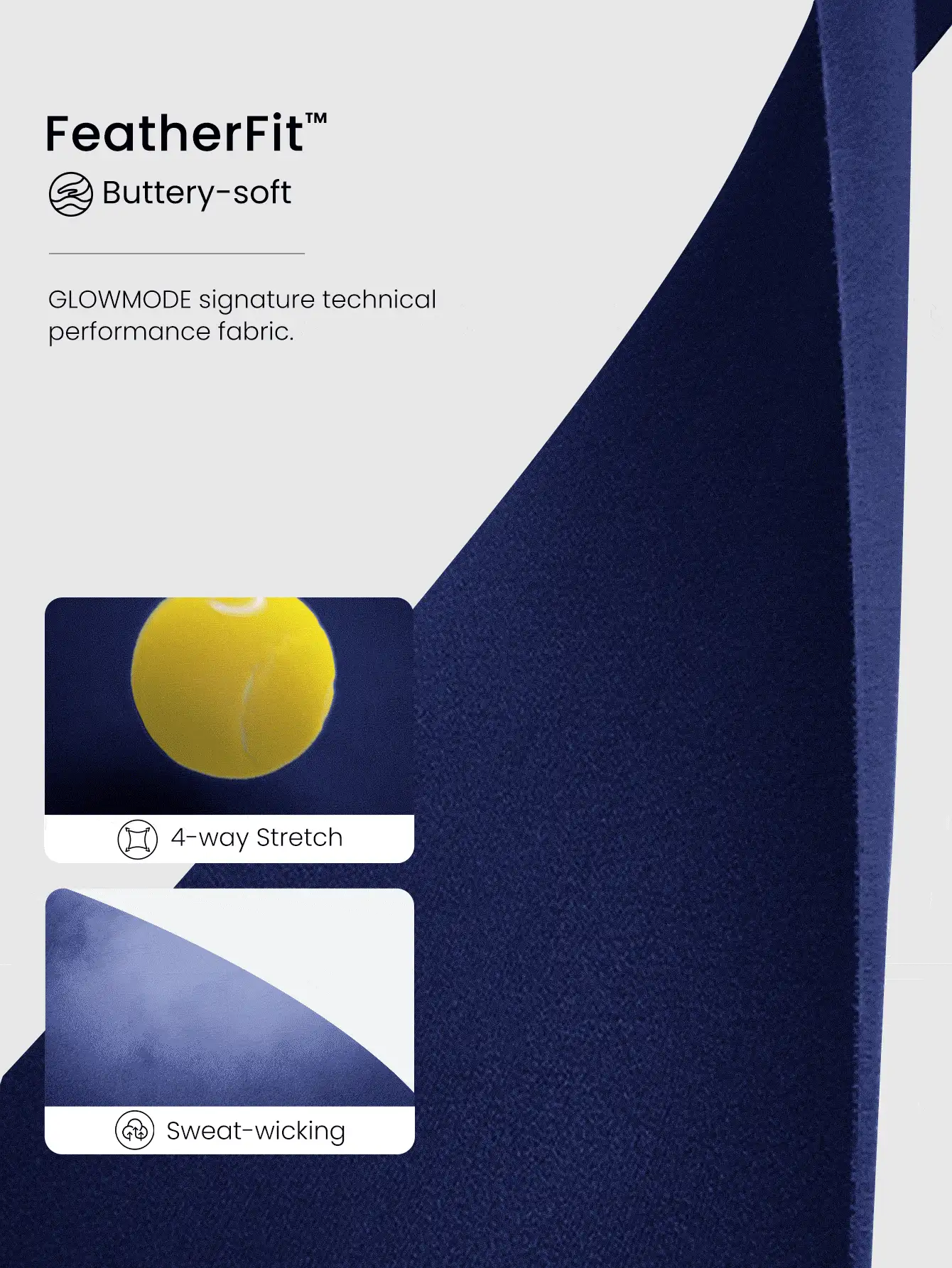 GLOWMODE Leggings Cruzados Con Featherfit™ De 28" - Dark Blue - Ver 6