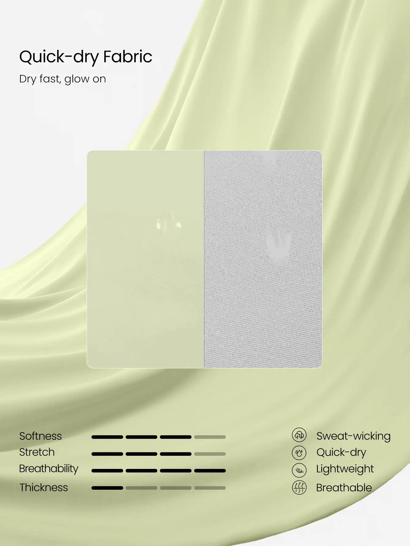 GLOWMODE Ultrafine Soft Seamless Rise & Run Waist Length Sweat-Wicking Back Mesh Panels Regular Fit Muscle Tank Running Jogging Training Tennis Golf Workout Gym Wear - Green - View 5