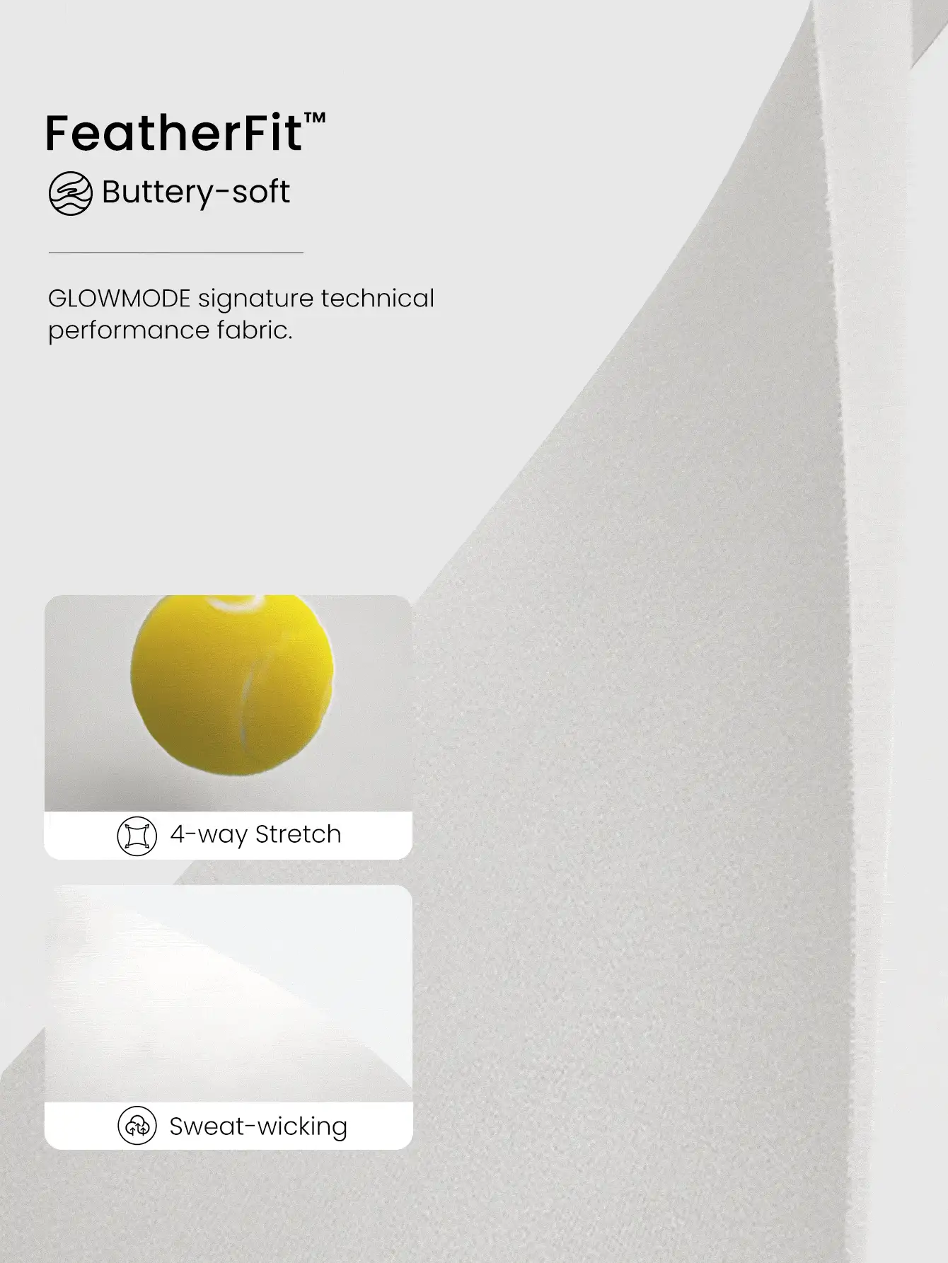 FeatherFit™ 方领长袖 T 恤 - 奶油白 - 查看 6