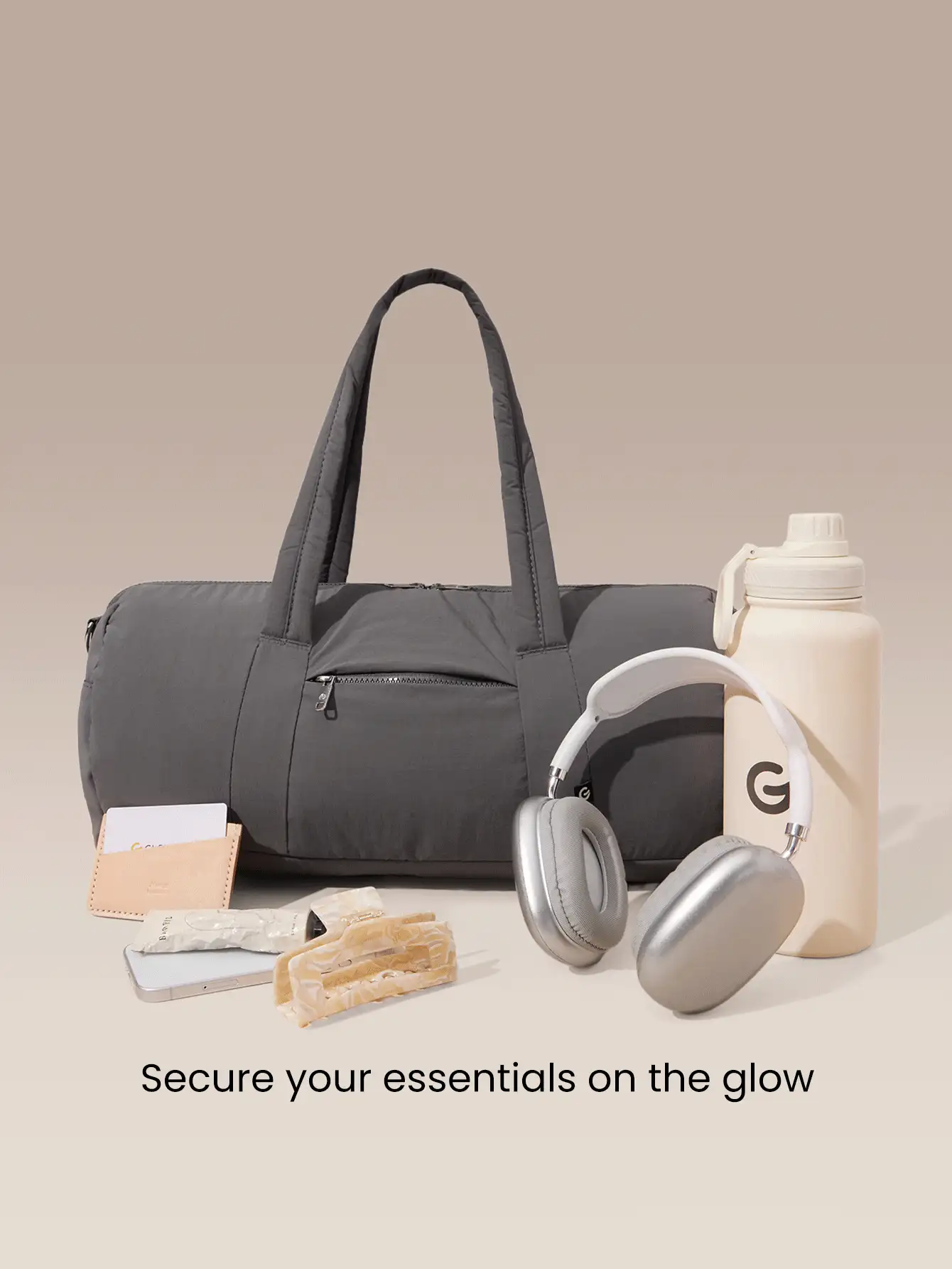 Túi xách du lịch cỡ lớn 16L, có khóa kéo, hai quai đeo, thích hợp cho hoạt động hàng ngày và phong cách thường ngày. - Màu xám đen - Xem 3