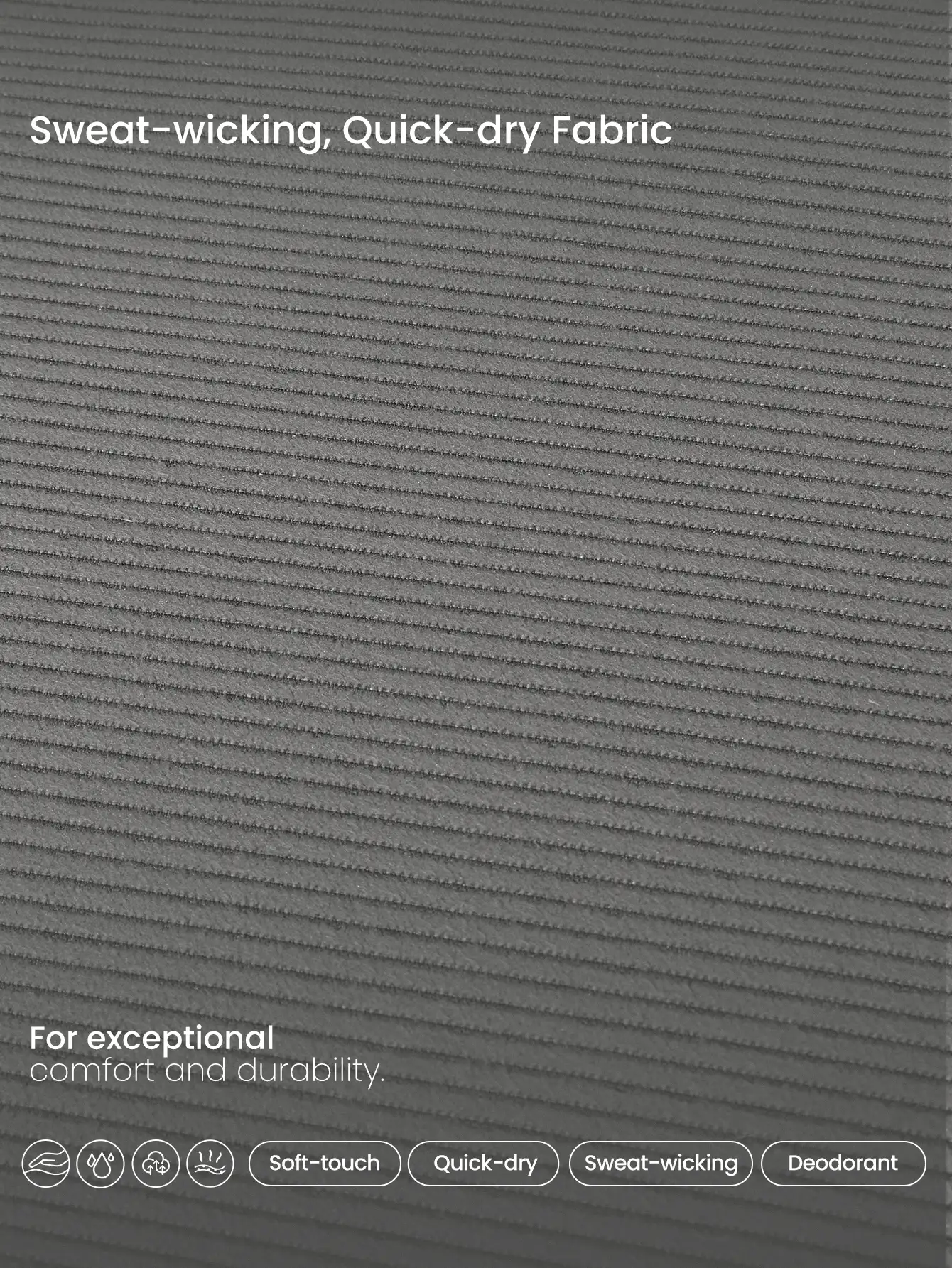 GLOWMODE Handuk Matras Yoga Pilates Fresh Focus Anti-Selip, Cepat Kering, dan Menyerap Keringat untuk Studio, Gym, dan Aktivitas Harian. - Dark Grey - View 4