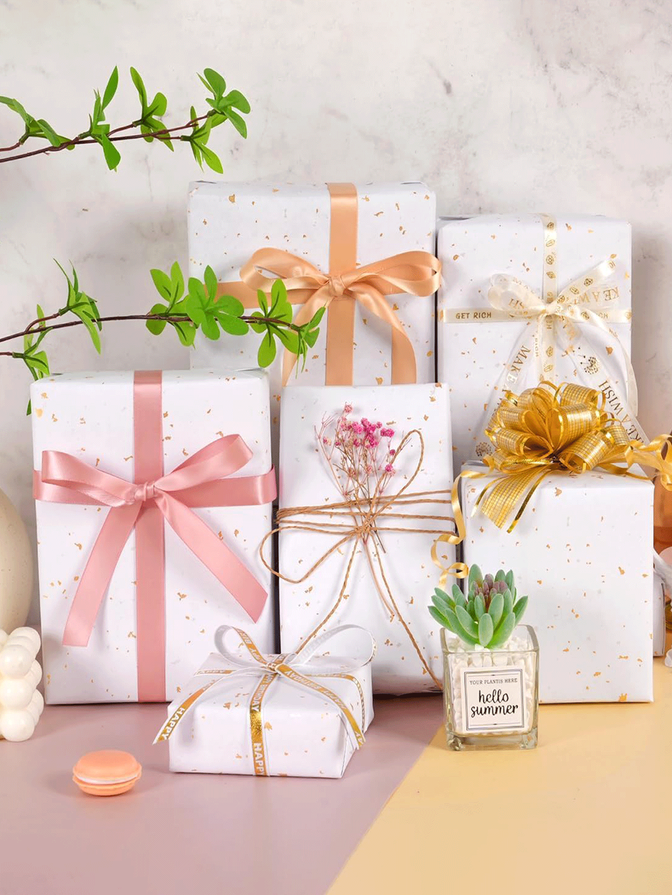 1 cuộn giấy gói màu trắng, giấy gói mờ ánh kim, giấy màu trơn, giấy gói quà, hoàn hảo cho đám cưới, Ngày Valentine, sinh nhật, Giáng sinh, bó hoa tự làm, giấy gói quà Giáng sinh có họa tiết ánh kim, phụ kiện trang trí Giáng sinh tự làm, giấy màu trơn, giấy gói mờ. - Nhiều màu - Xem 5