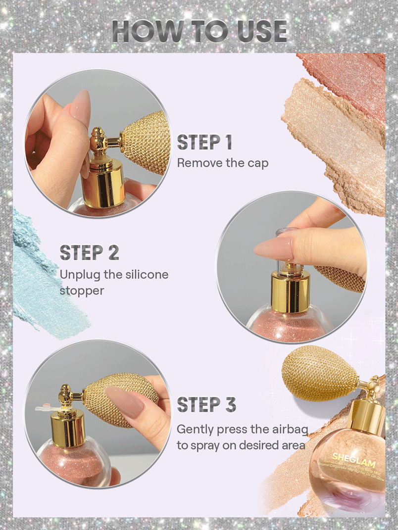 Go Go Glow Highlighting Body Mist-Fairy Twinkle Brand Beauty Makeup Face Paint Cosmetic For Women Girls Perfect For Spring Summer Ideal For Y2K Fancy Fashion Suitable For Birthday Mother'S Day Gift Rave Party Ready Best Color - Fairy Twinkle - View 6