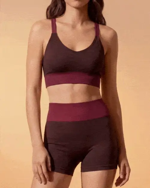 CAJUNI Women's High Waist Moisture-Wicking Tight Seamless Running Shorts - Flame scarlet - View 7
