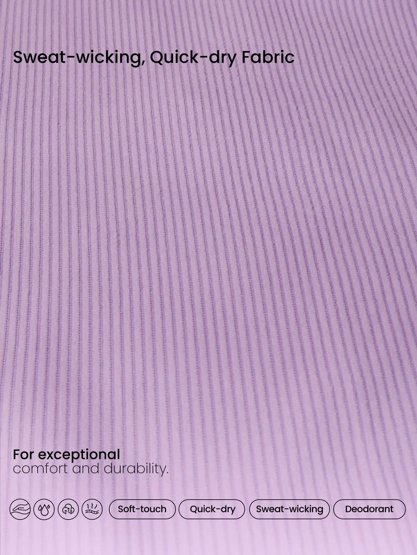 GLOWMODE Fresh Focus Sweat-Wicking Quick-Dry Non-Slip Yoga Pilates Mat Towel Studio Gym Daily Active Wear - Mauve Purple - View 4