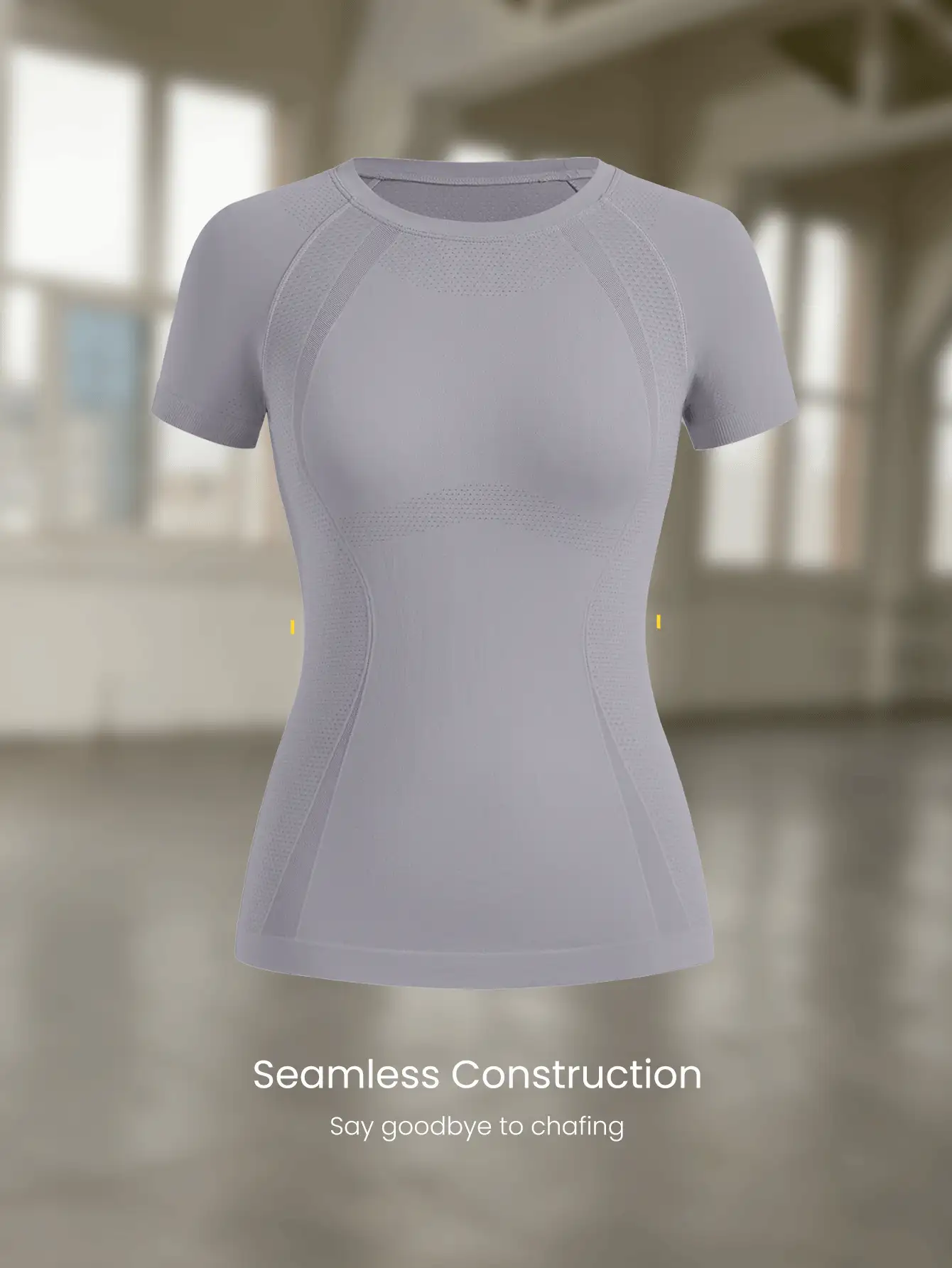 GLOWMODE Seamless Workout Shirt Slim Fit Short Sleeve Sports Tees Gym Athletic Tops Summer - Violet Purple - View 6