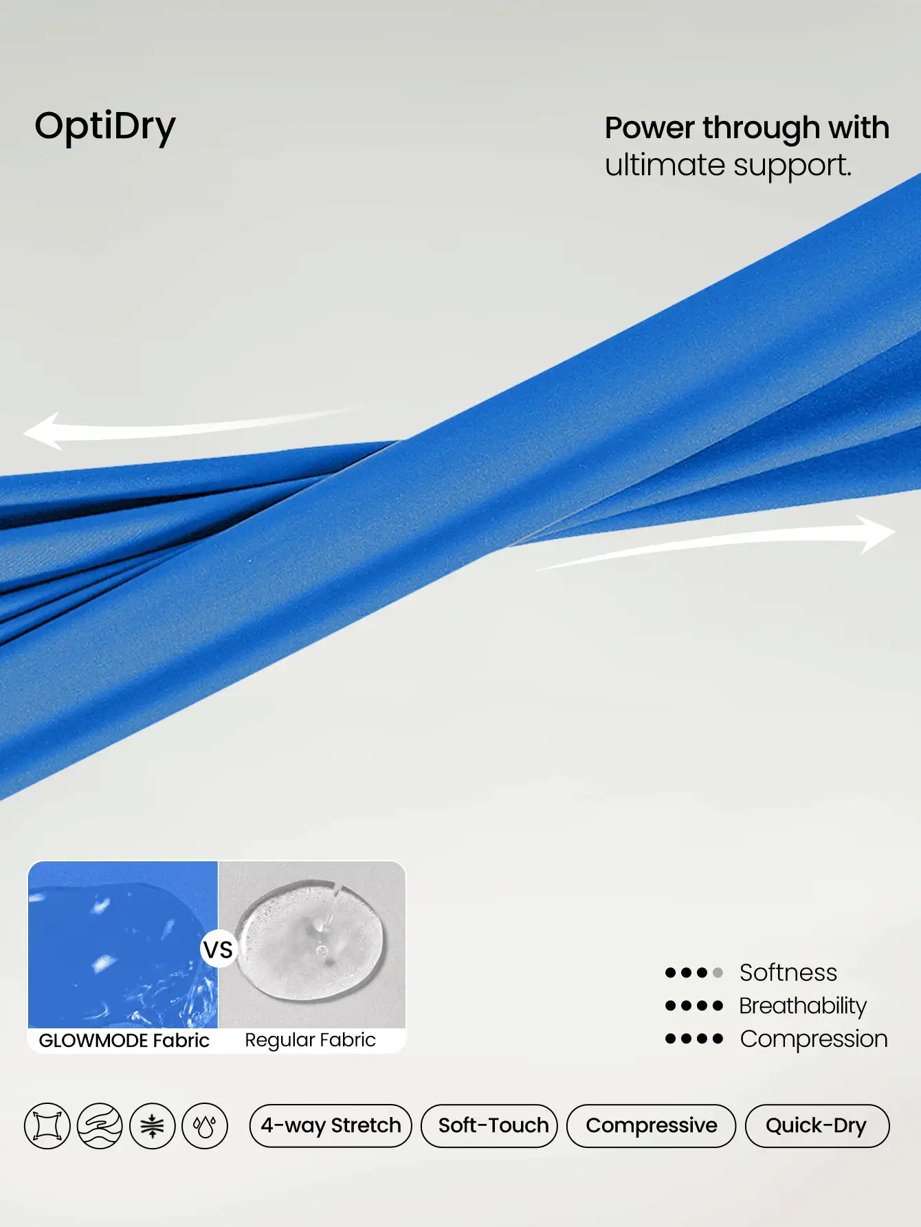 GLOWMODE Control Cutout Halter Round Neck Sports Bra Medium Impact Running Workout Gym Fall Winter - Blue - View 5
