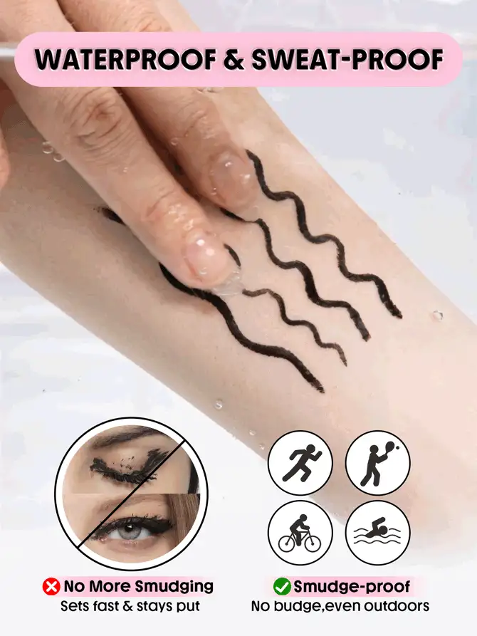 SHEGLAM Stay Inked Delineador de Ojos Resistente al Agua - Black - Negro - Ver 2
