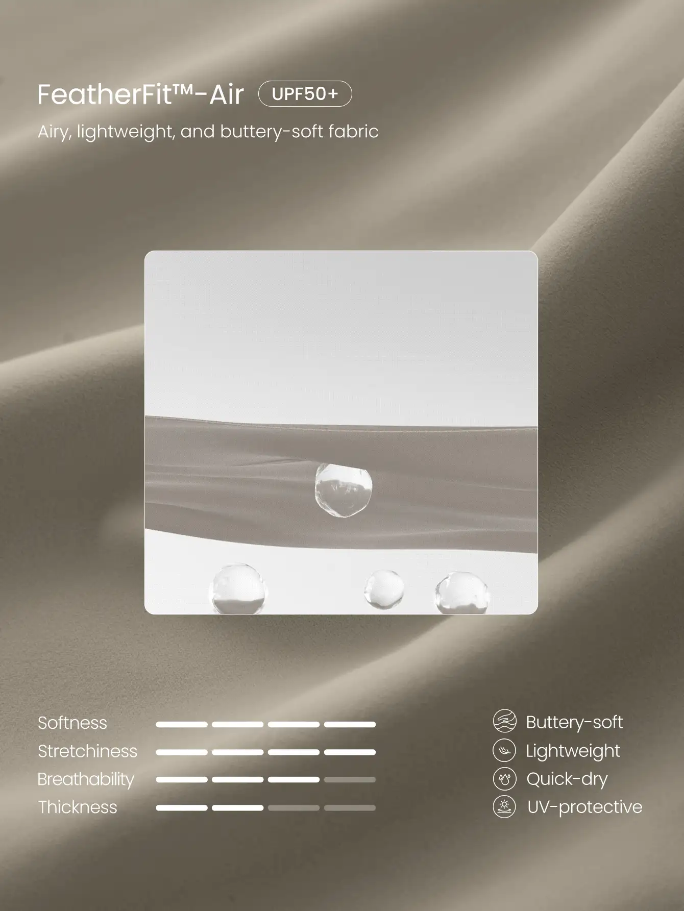 GLOWMODE 4.3英寸 FeatherFit™-Air 轻盈吸汗弹力无衬垫连体衣,带隐形后拉链和防滑下摆,适合瑜伽、普拉提、日常运动穿着 - 卡其色 - 查看 6