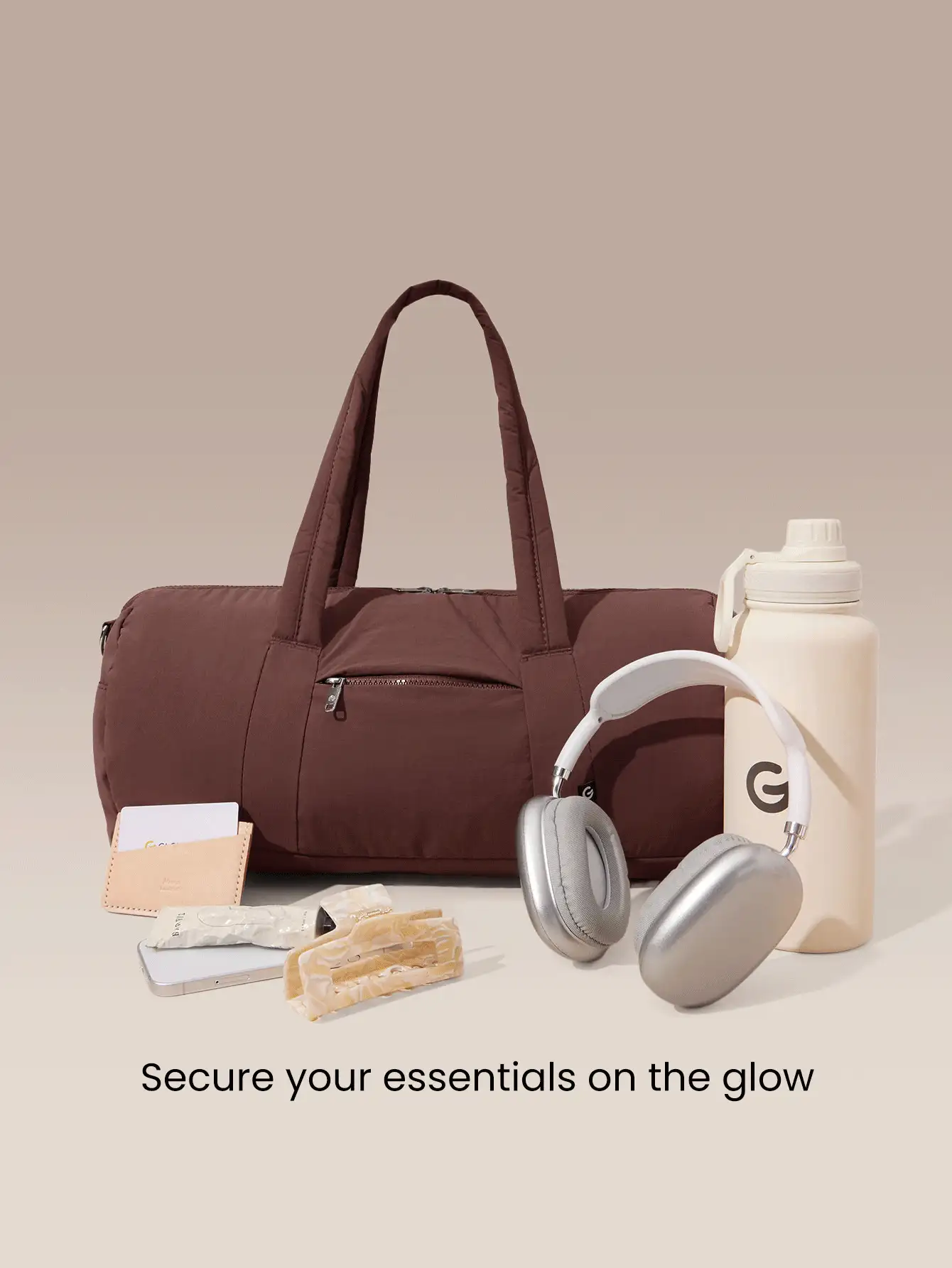 GLOWMODE Bolsa de deporte con cremallera de gran capacidad máxima de 16L, doble correa, para uso diario, activo y casual, primavera-verano - Jujube - Ver 3