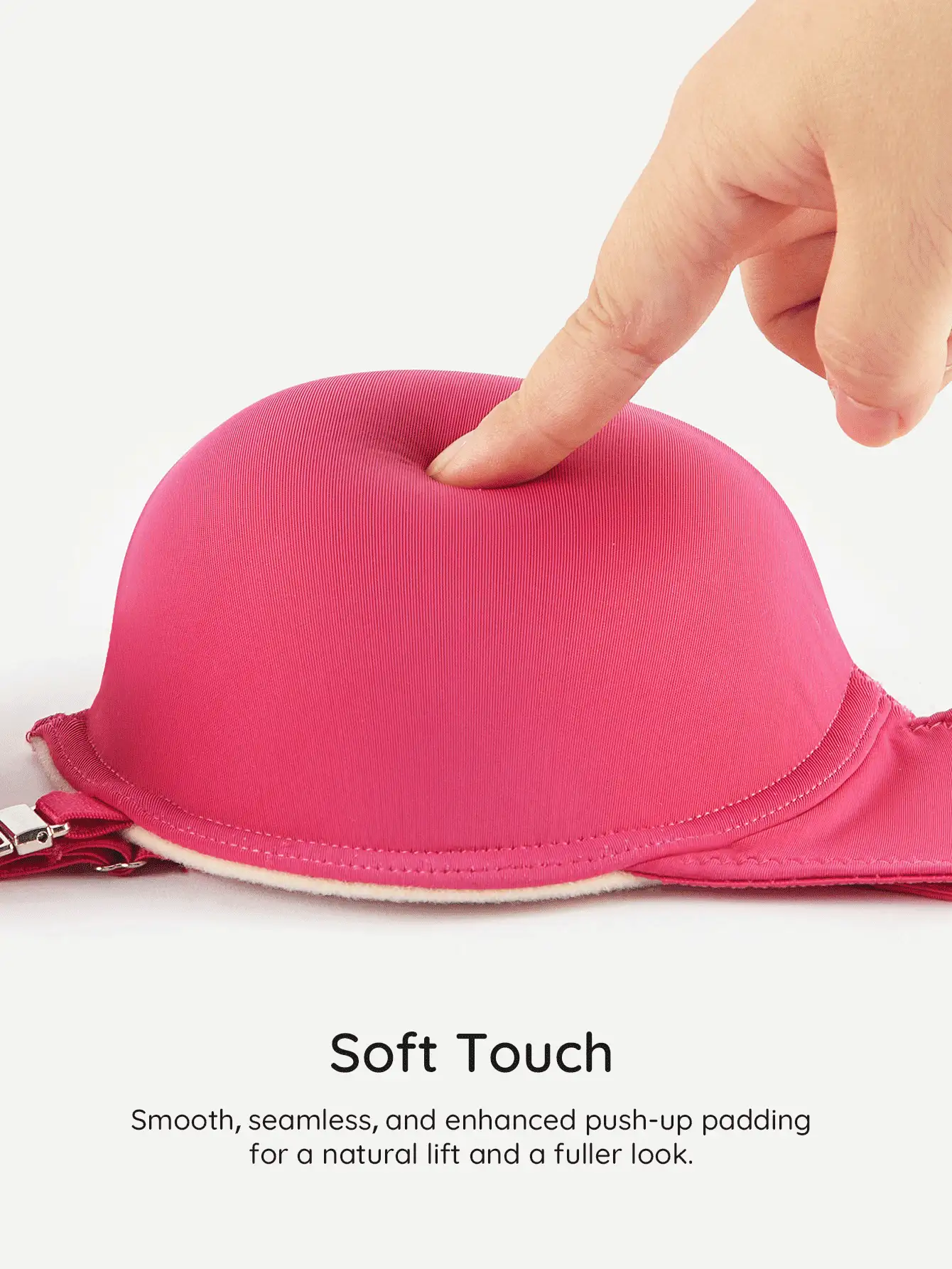 Bralution 1/2 Tasse Front-Verschluss Bandeau-BH, apricotfarben, Hochzeit - Heißes Pink - Übersicht 9