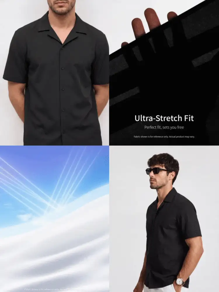 TekDrob Colarless Regular Fit Shirt With WaterProof & UV Protection - Black - View 3