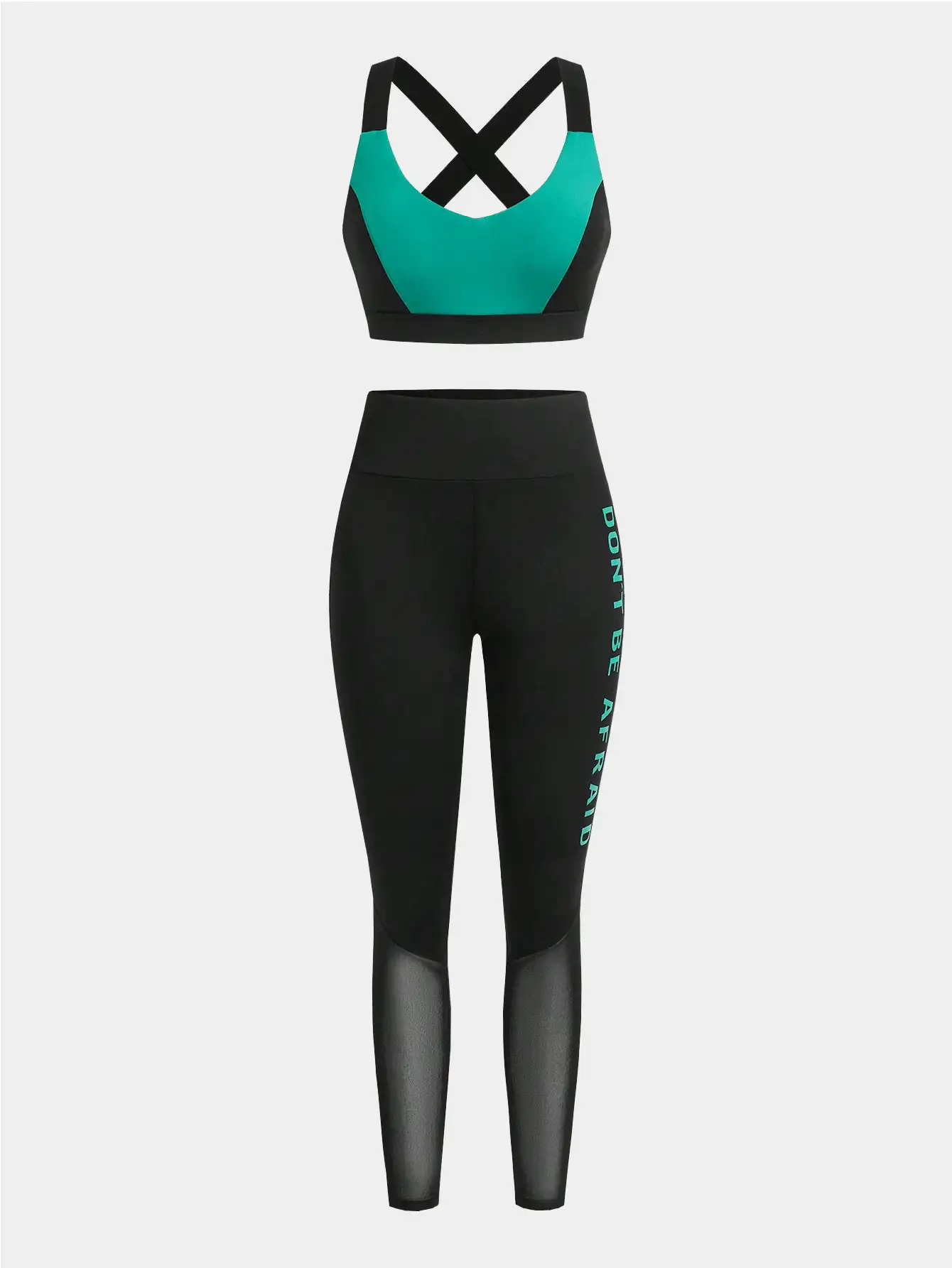 Gameset SHEIN Sport 女士拼色背心和紧身裤运动套装 女士健身套装 女士健身套装 女士紧身裤套装 - 彩色 - 查看 6