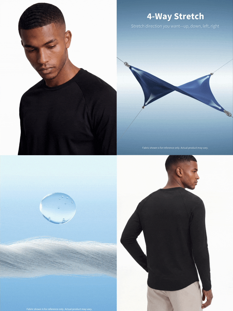 TekDrob Anti-Odor Raglan T-Shirt With Regular Fit And Long Sleeves - Black - View 2