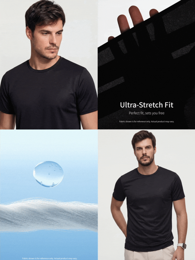 TekDrob Kaos Slim Tebal Anti Bau dengan Kerah Bulat - Hitam - View 2