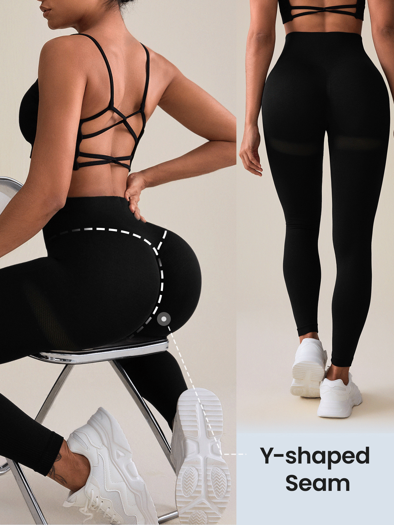 SHEIN Sovereign Charm Celana Legging Ketat Wanita Warna Polos Pinggang Tinggi Kasual untuk Sehari-hari, Bepergian, dan Olahraga, 2pcs/Pack - MultiWarna - View 3