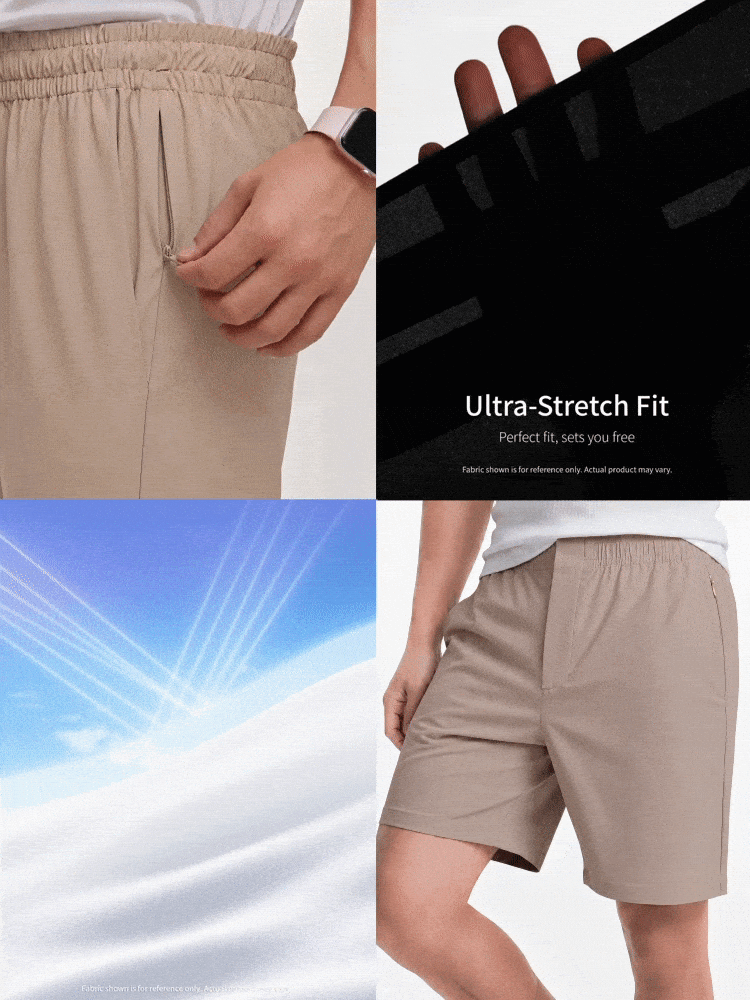 TekDrob WaterProof Relaxed Bermuda With Relaxed Fit And A Single Security Pocket - Khaki - View 2
