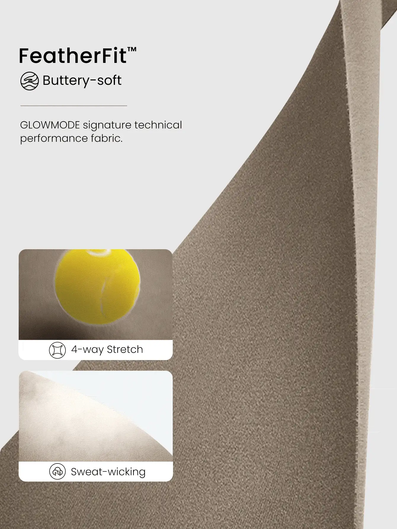 GLOWMODE FeatherFit™ Slim-It Streamline Performance Chaqueta de Manga Larga con Cremallera y Bolsillos Seguros para Yoga de Bajo Impacto, Pilates y Uso Diario en Primavera y Verano - Caqui - Ver 5