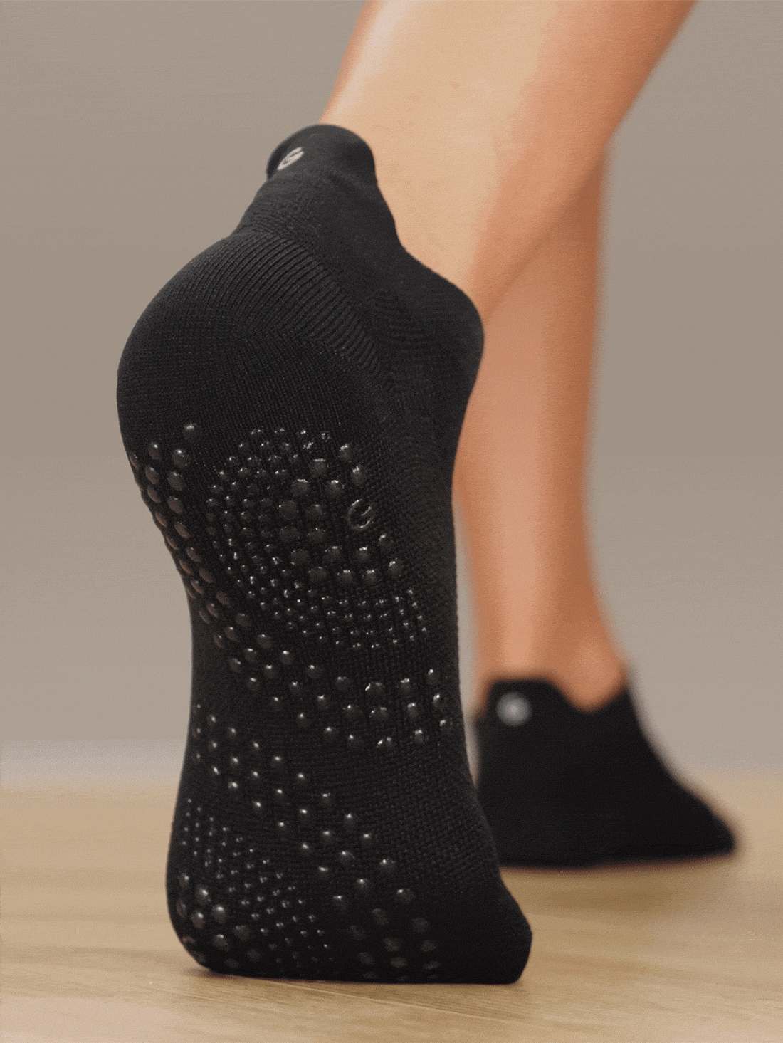 GLOWMODE 3 Pairs Socks Walk A Mile Soft Ventilated Mesh Grip Studio Workout Daily Gym - White - View 2