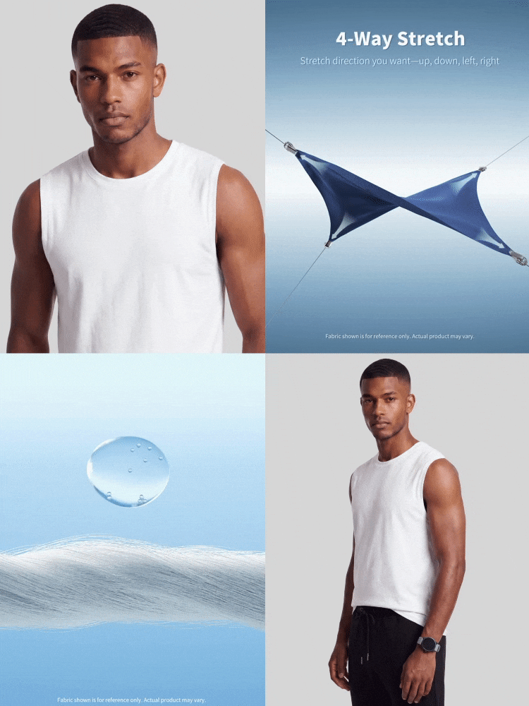 TekDrob Modal Anti-Odor Muscle Tank Top With Regular Fit - White - View 2
