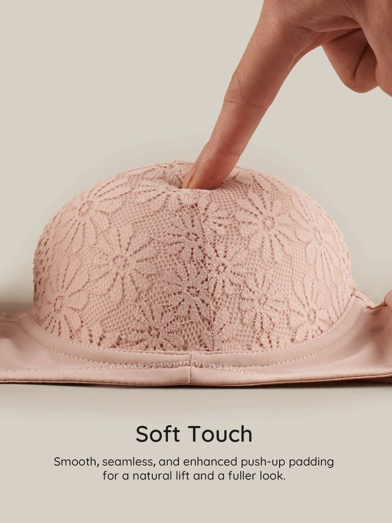 Bralution Bra Wanita Warna Polos dengan Hiasan Renda dan Penutup Depan - MultiWarna - View 6