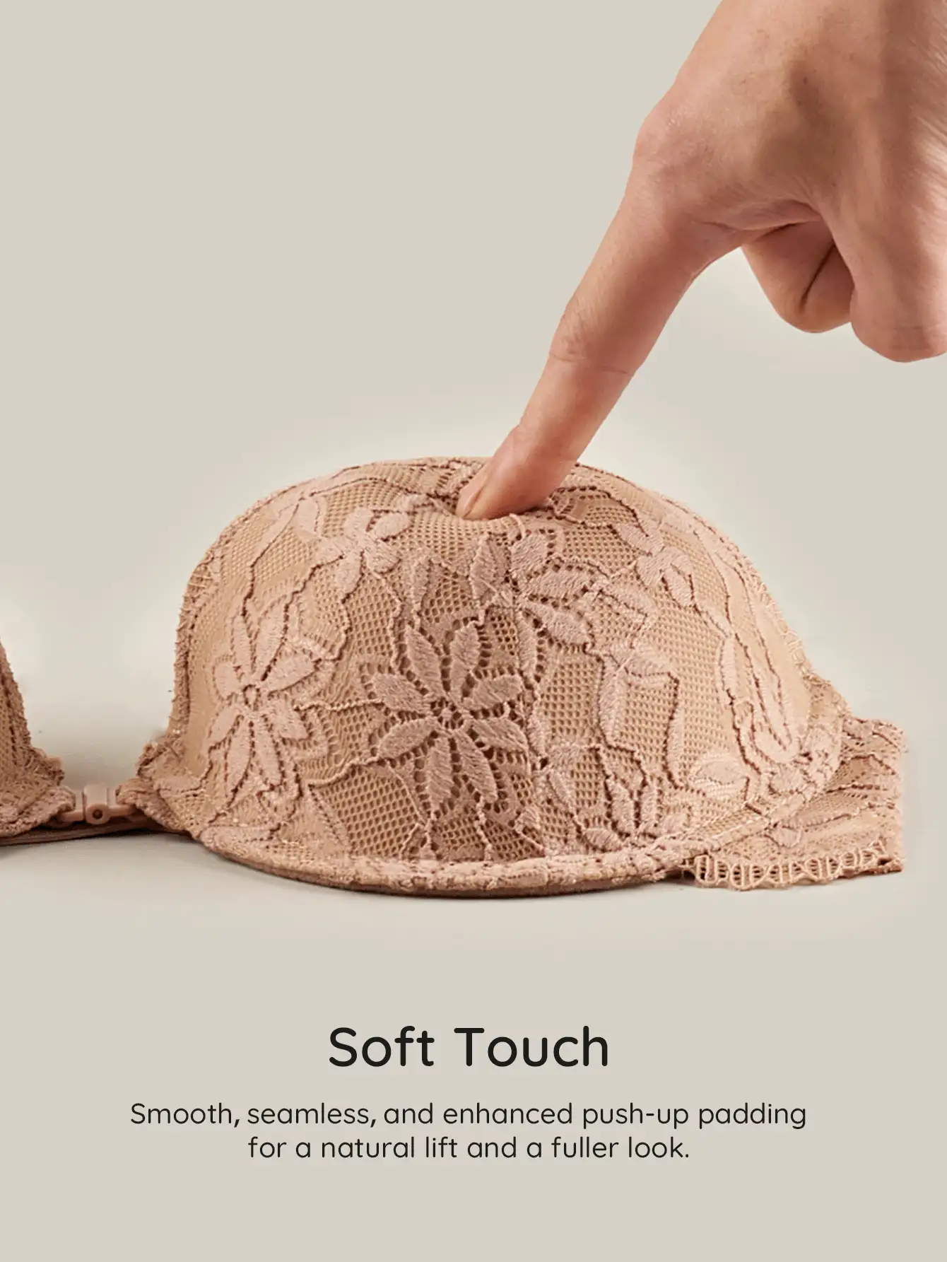 Bralution Women's Elegant Solid Color Lace Underwire Bra - Coffee Brown - View 13