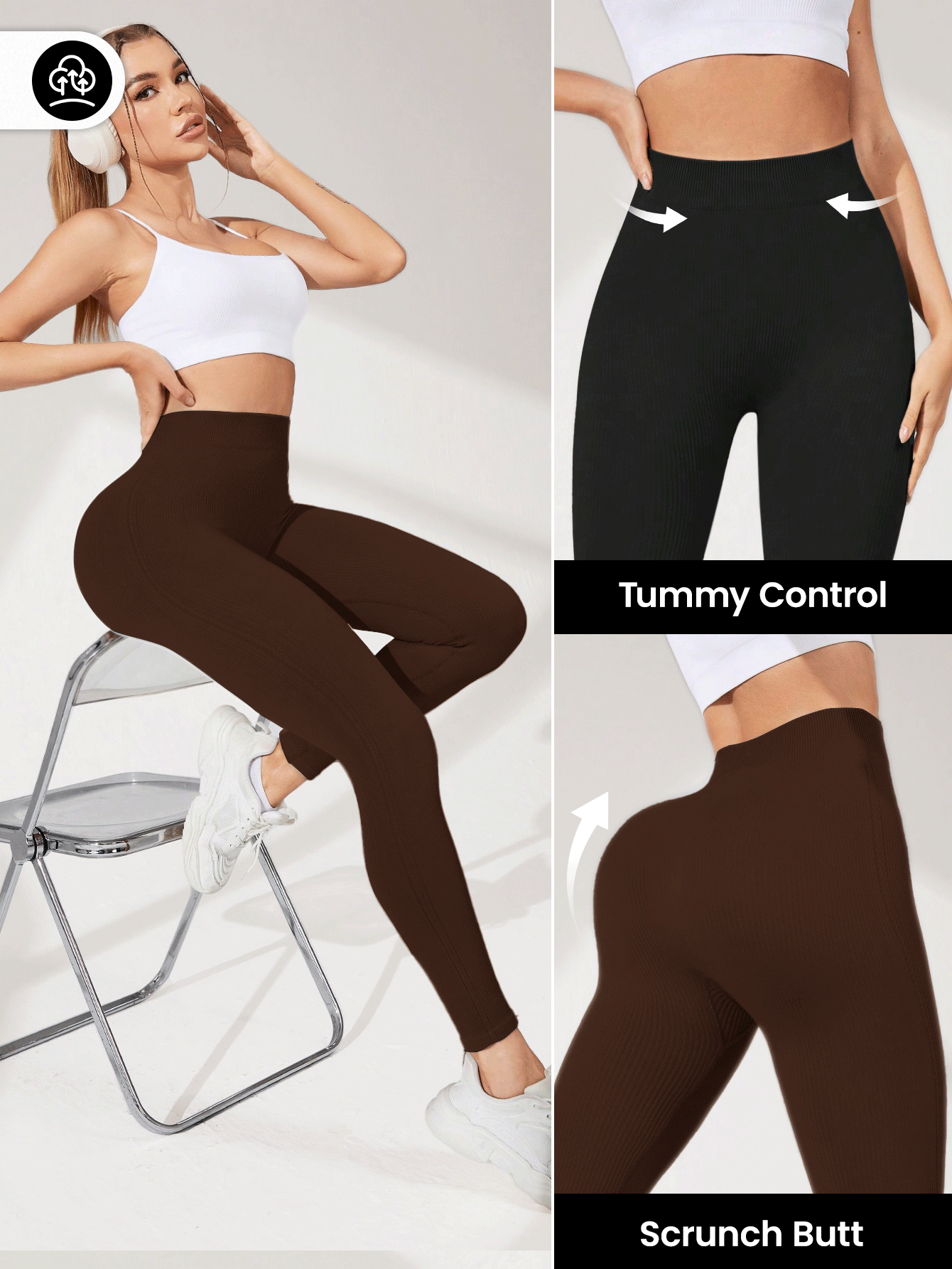 Velisys Velisys Solid Color High Waist Seamless Sports Leggings - Multicolor - View 8
