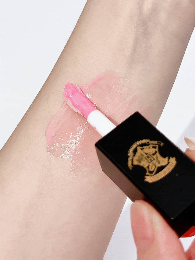 HARRY POTTER X SHEIN 1 buah Lip Gloss Bentuk Liontin Pink Kue, Lip Glaze Bertekstur Cair, Ciptakan Riasan Bibir Berkilau, Lipstik Pink Nude - bubuk bunga sakura - View 3