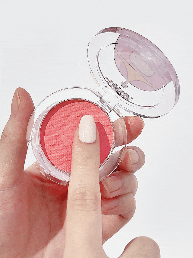 ADVENTURE TIME X SHEIN 1 buah Blush Berpigmen Tinggi, Blush Merah Muda, Tahan Lama, Menciptakan Tampilan Riasan Alami, Pipi Berkilau - Persik - View 4