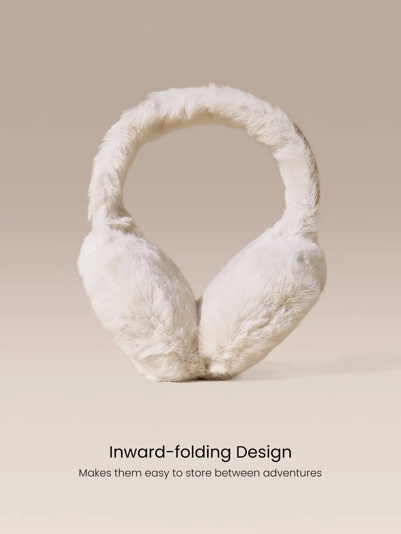 GLOWMODE Après Glow Collection First Lift Foldable Plush Ear Muffs With Wide Ear Covers & Reflective Logos Skiing Snowboarding Winter Outdoor - Khaki - View 4