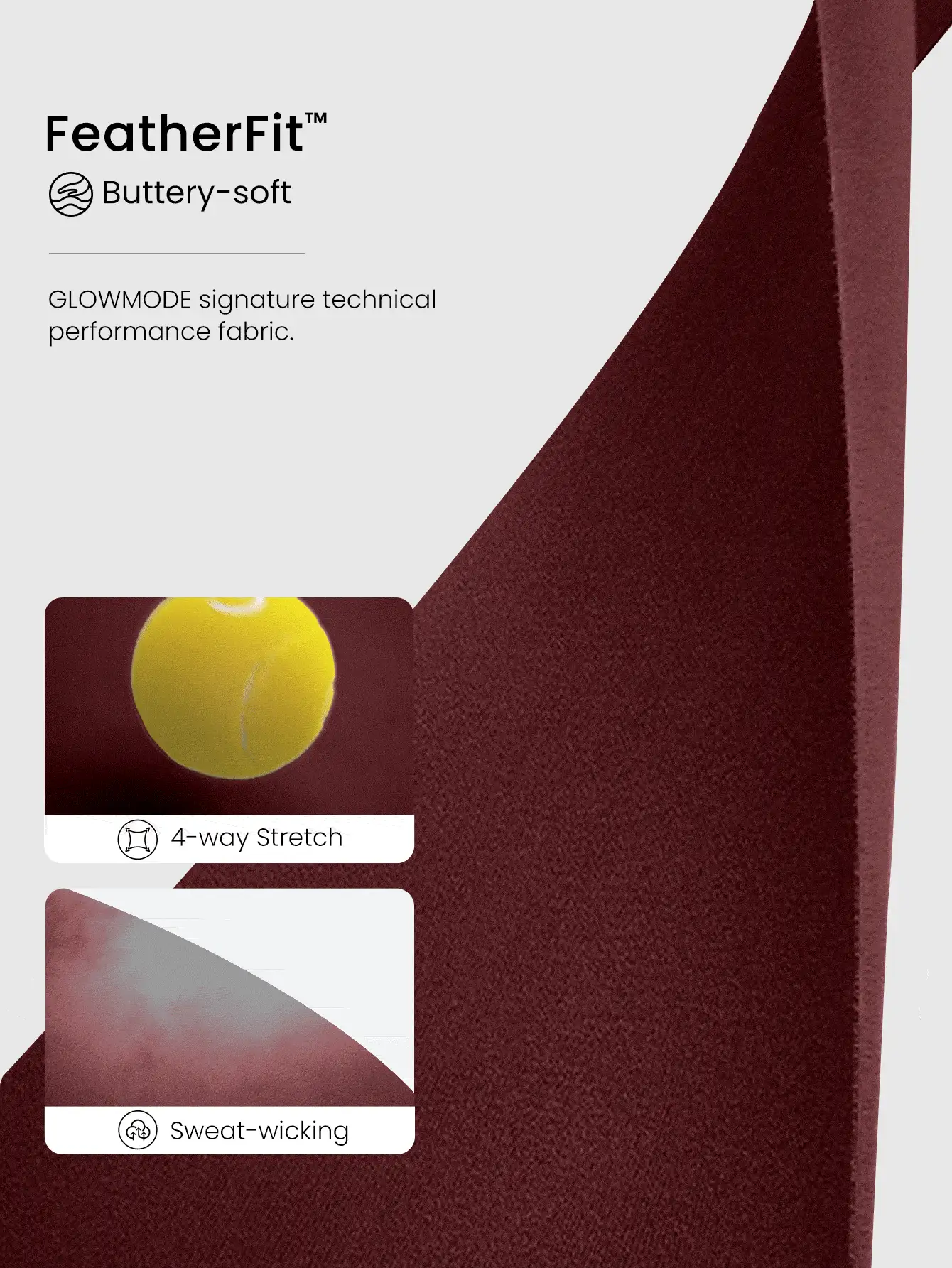 GLOWMODE 31" FeatherFit™ High-Rise Flared Leggings Pants Low Impact Yoga Pilates Daily Spring Summer - Burgundy - View 5