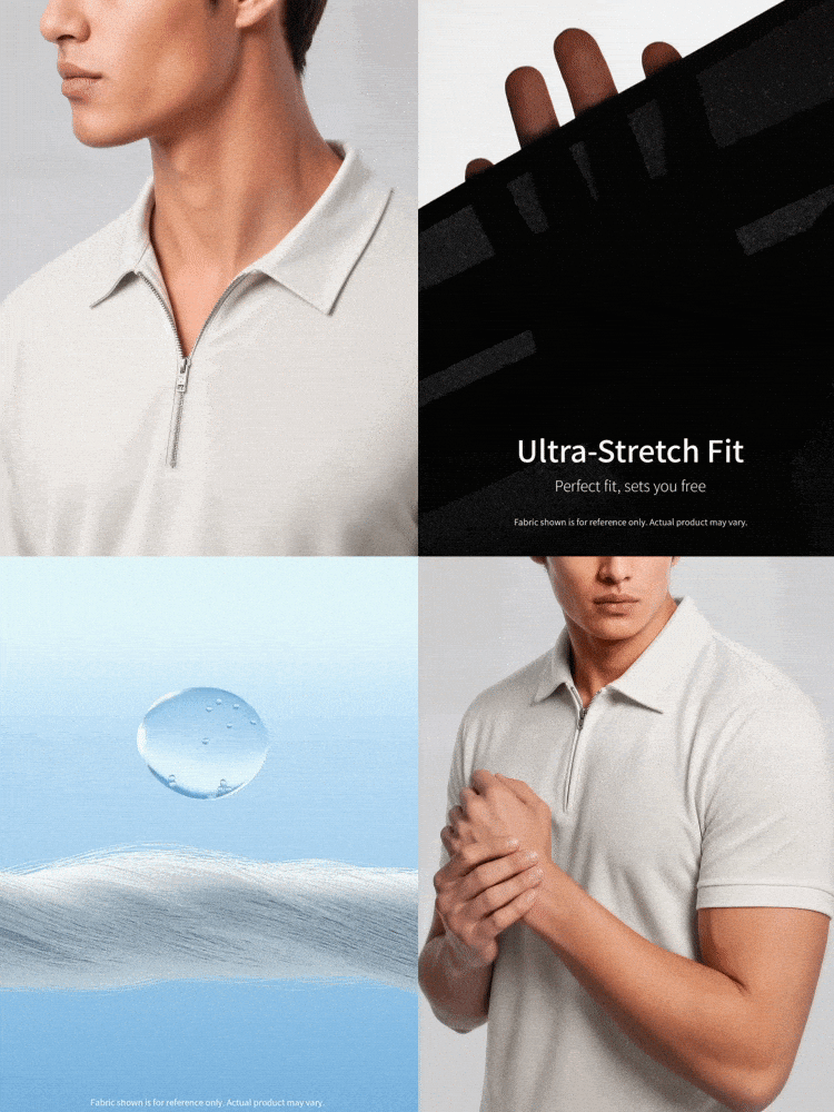TekDrob Regular Polo With Front Half Zip - Apricot - View 2