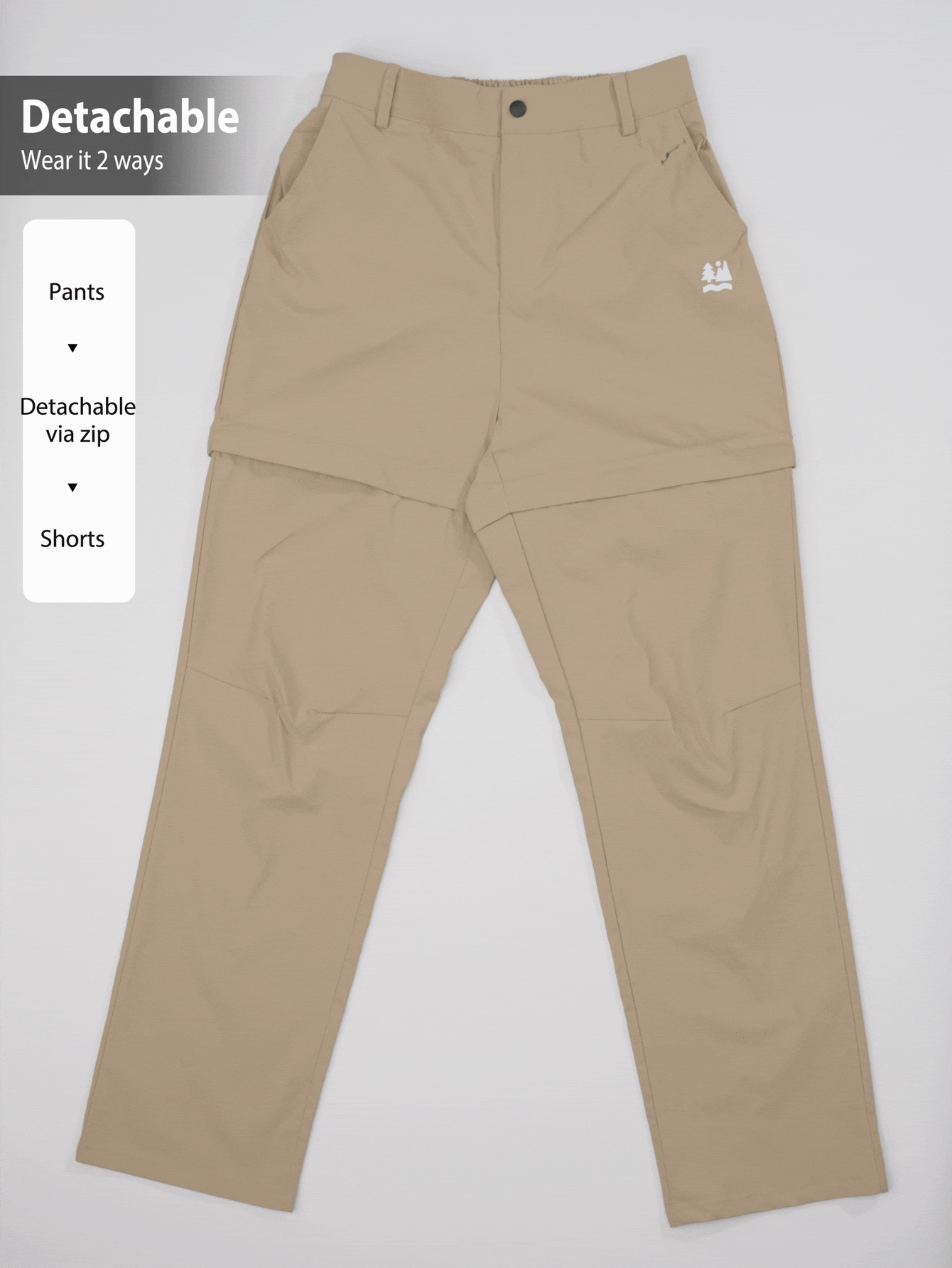 In My Nature Women's Detachable 2-Section Long Pants For Outdoor Camping, Hiking And City Commute - Green - View 2