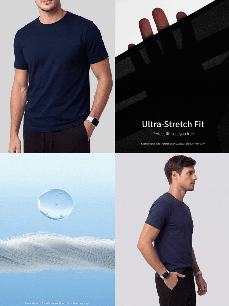 TekDrob Double Anti-Odor Heavy Viscose T-Shirt With Regular Crew Neck - Navy Blue - View 2