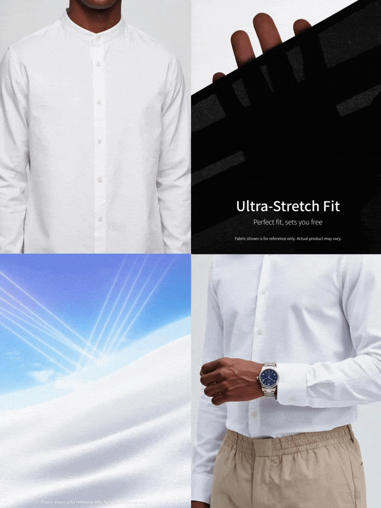 TekDrob Water Repellent & UV Protection Shirt With Mandarin Collar And Regular Fit - White - View 2