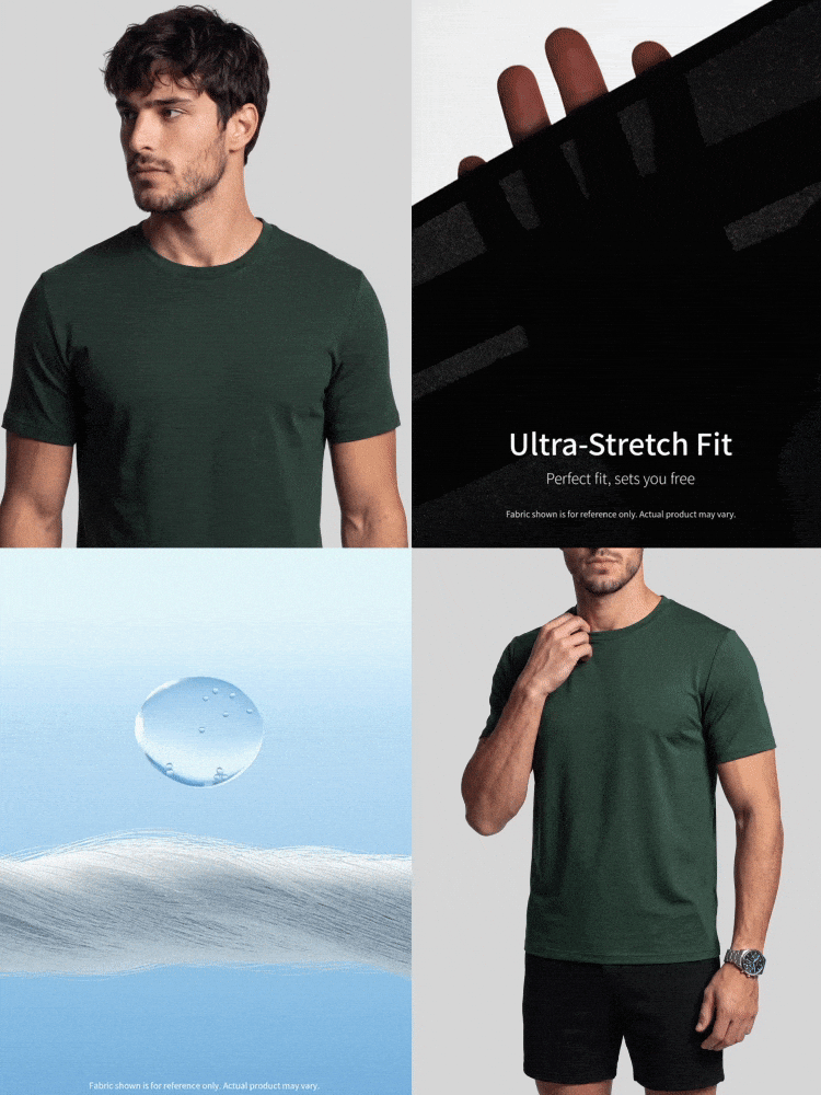 TekDrob Double Anti-Odor Heavy Viscose T-Shirt With Regular Crew Neck - Green - View 2