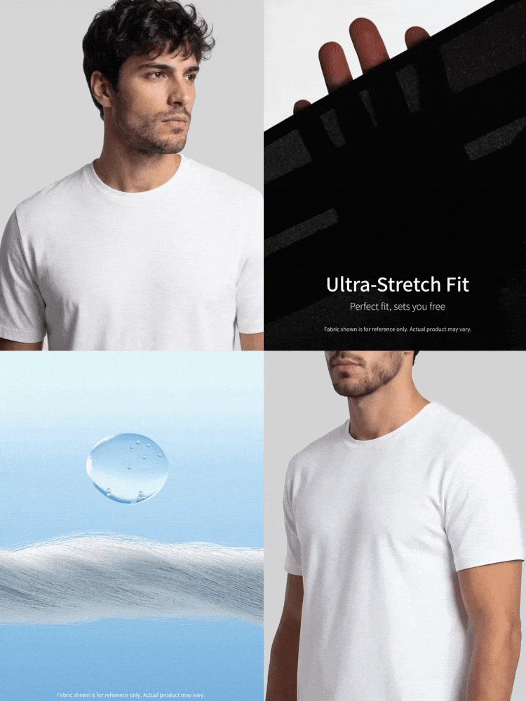 TekDrob Double Anti-Odor Heavy Viscose T-Shirt With Crew Neck And Slim Fit - White - View 2