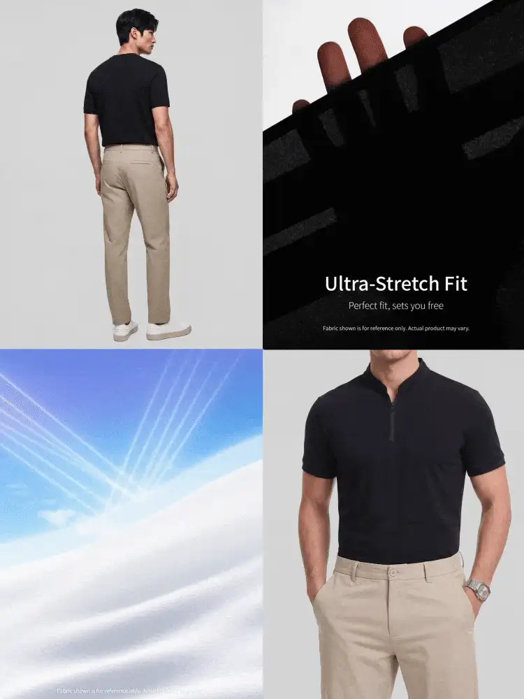 TekDrob Water Repellent & UV Protection Tailored Straight Pants With Single Security Pocket - Apricot - View 2