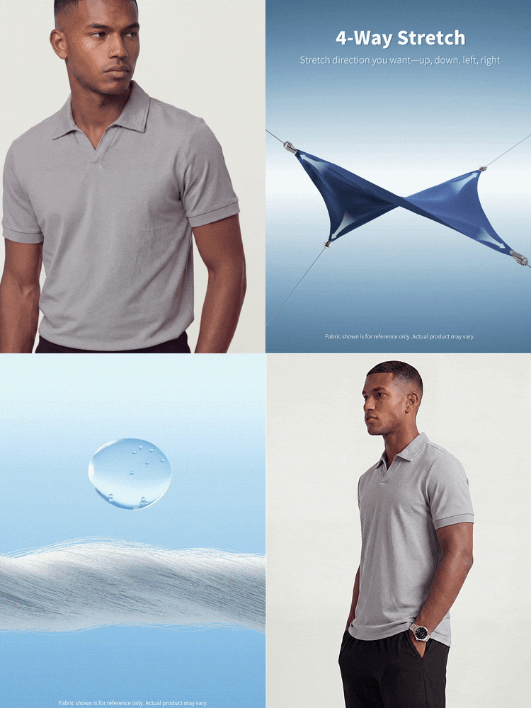 TekDrob Double Anti-Odor And Water Repellent Modal Buttonless Polo With Regular Fit - Grey - View 2