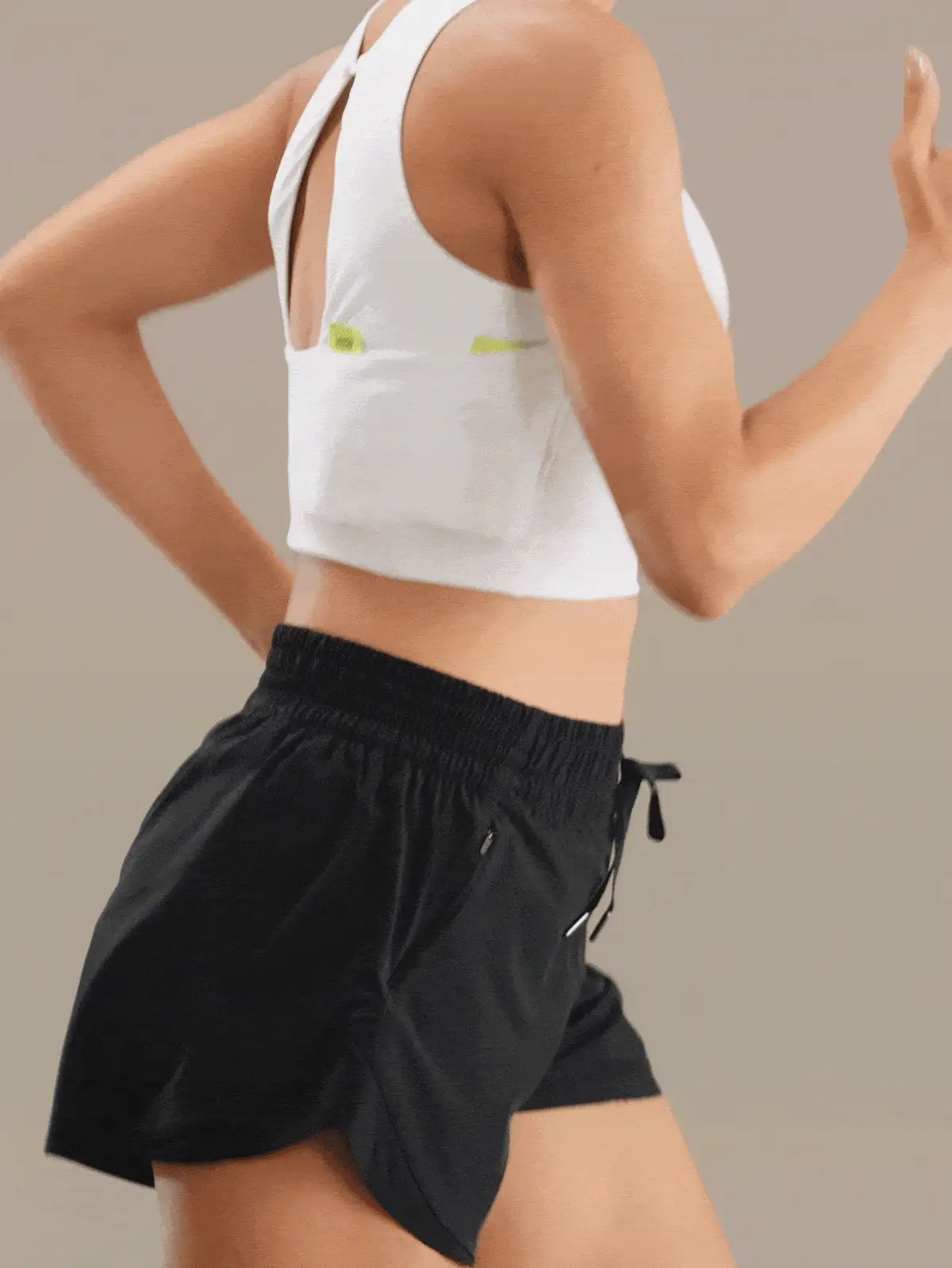 GLOWMODE In It To Win It Quick-Dry Performance Mesh Panel Sports Bra With Multi-Pockets & Wrinkle-Resistant Cups Cycling Marathon Training Workout Fitness - White - View 2