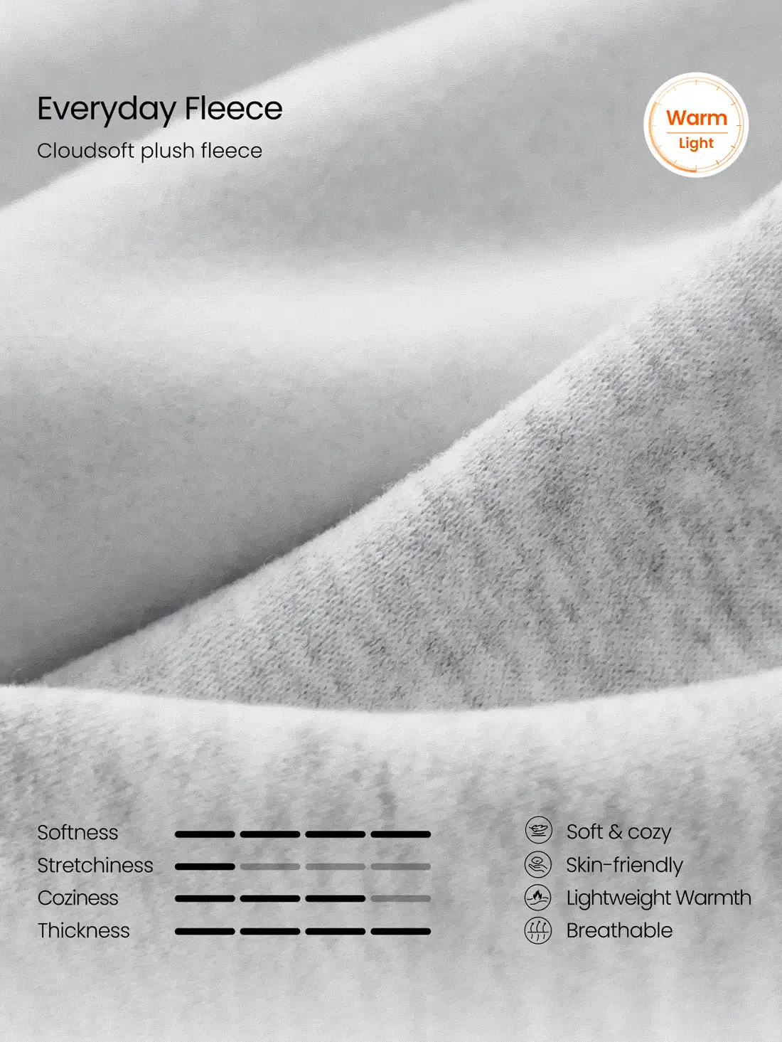 GLOWMODE Cozy Street Collection Everyday Fleece Cozy Nights Relaxed-Fit Collared Half-Zip Sweatshirt With Rivet-Detail Pockets Daily Casual Fall Winter Wear - Grey - View 6