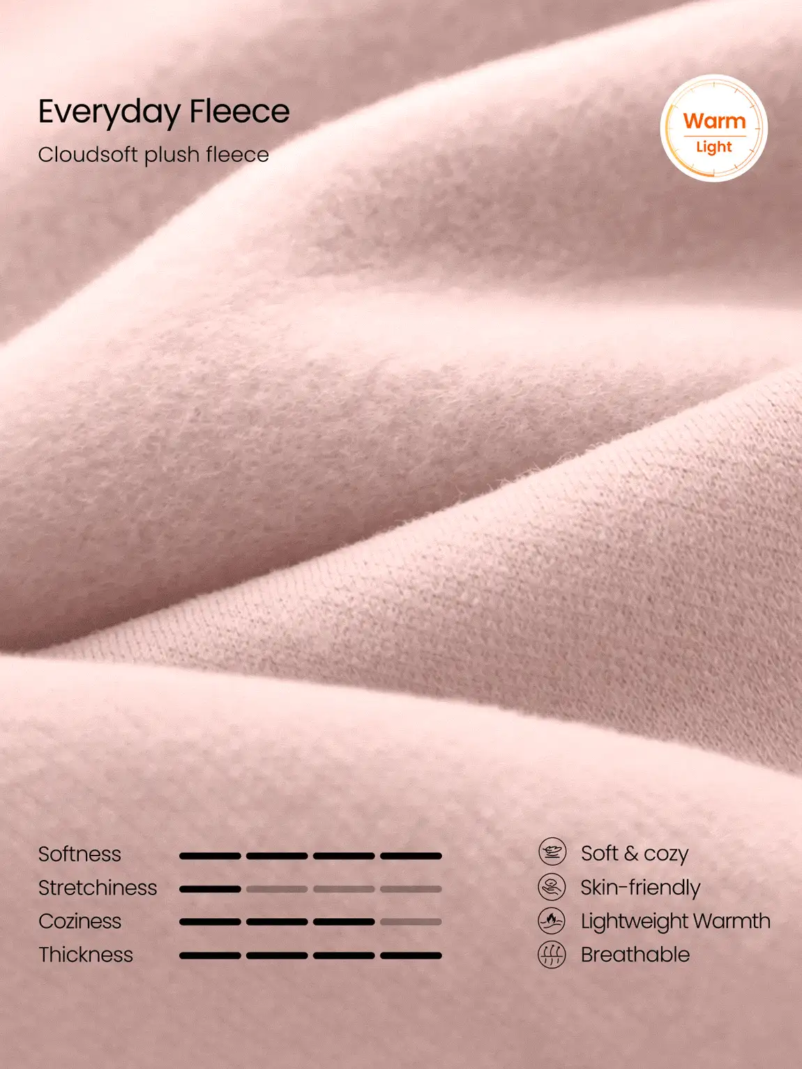 GLOWMODE Cozy Street Collection Everyday Fleece Jetsetter Relaxed Straight-Leg Pants With Double Piping & Studded Pockets Daily Casual Fall Winter Wear - Pink - View 6