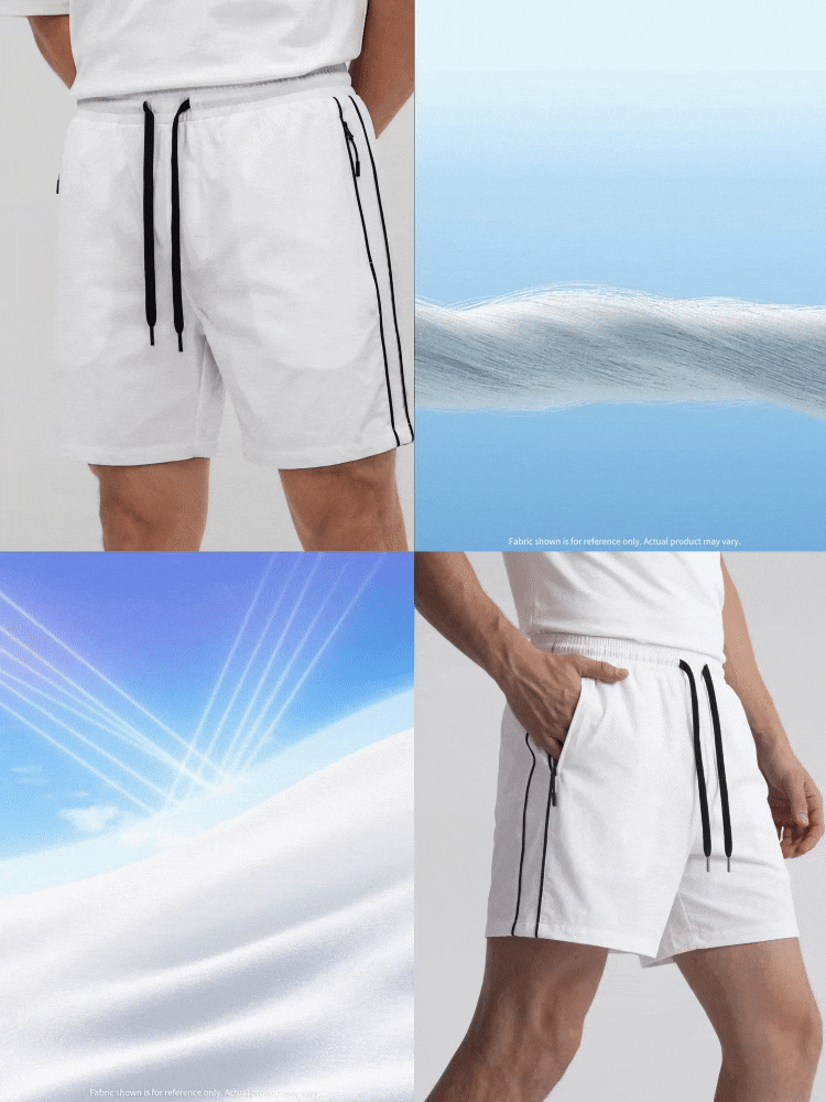 TekDrob Water Repellent And UV Protection Active Shorts With Contrast Details - White - View 2