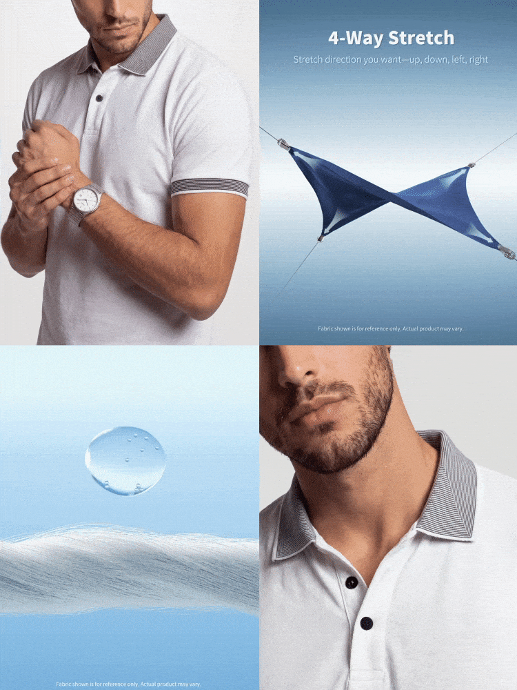 TekDrob Anti-Odor Modal Slim Polo With Jacquard Contrast Details - White - View 4
