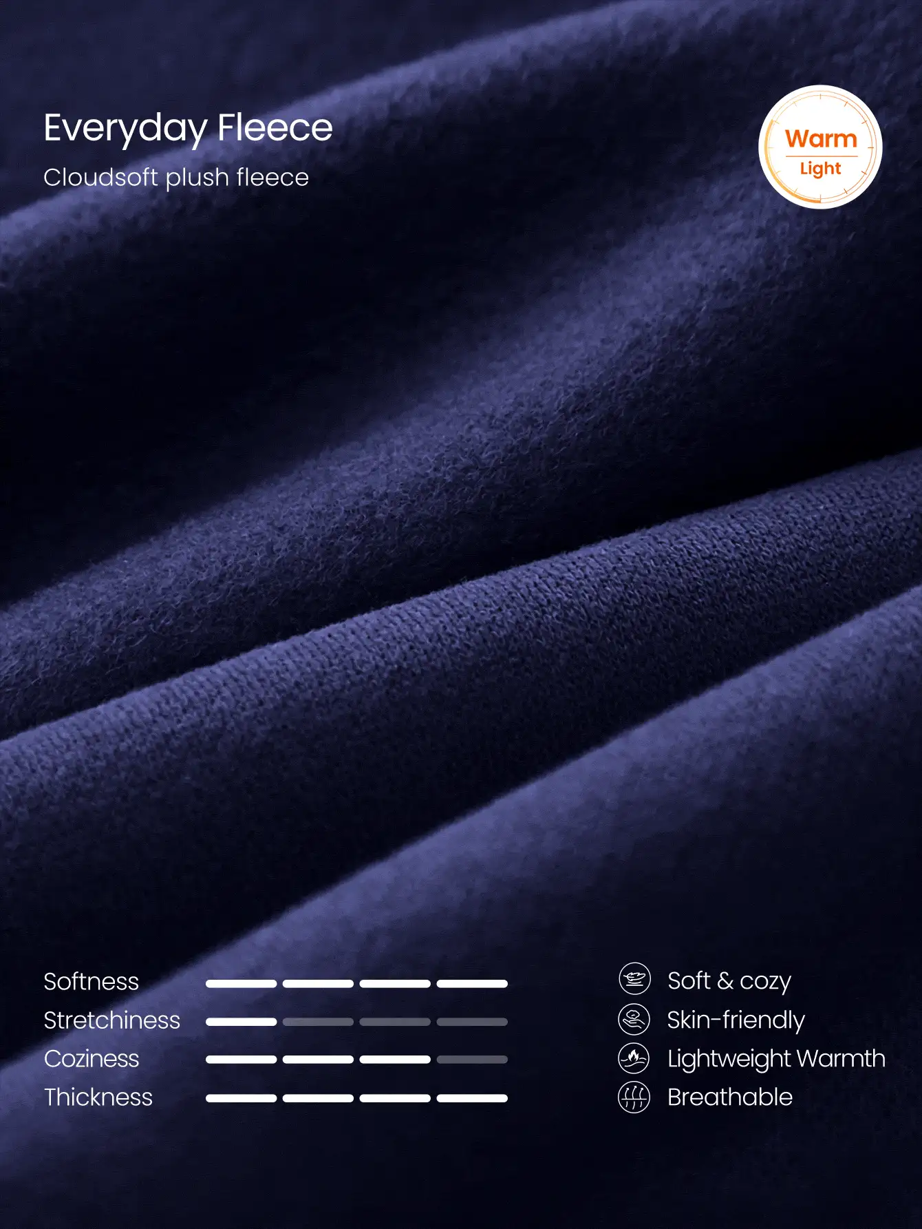 GLOWMODE Everyday 刷毛暖心連帽衫,同色系後背刺繡、落肩寬鬆版型,日常休閒秋冬戶外穿搭 - Ink Blue - 查看 6