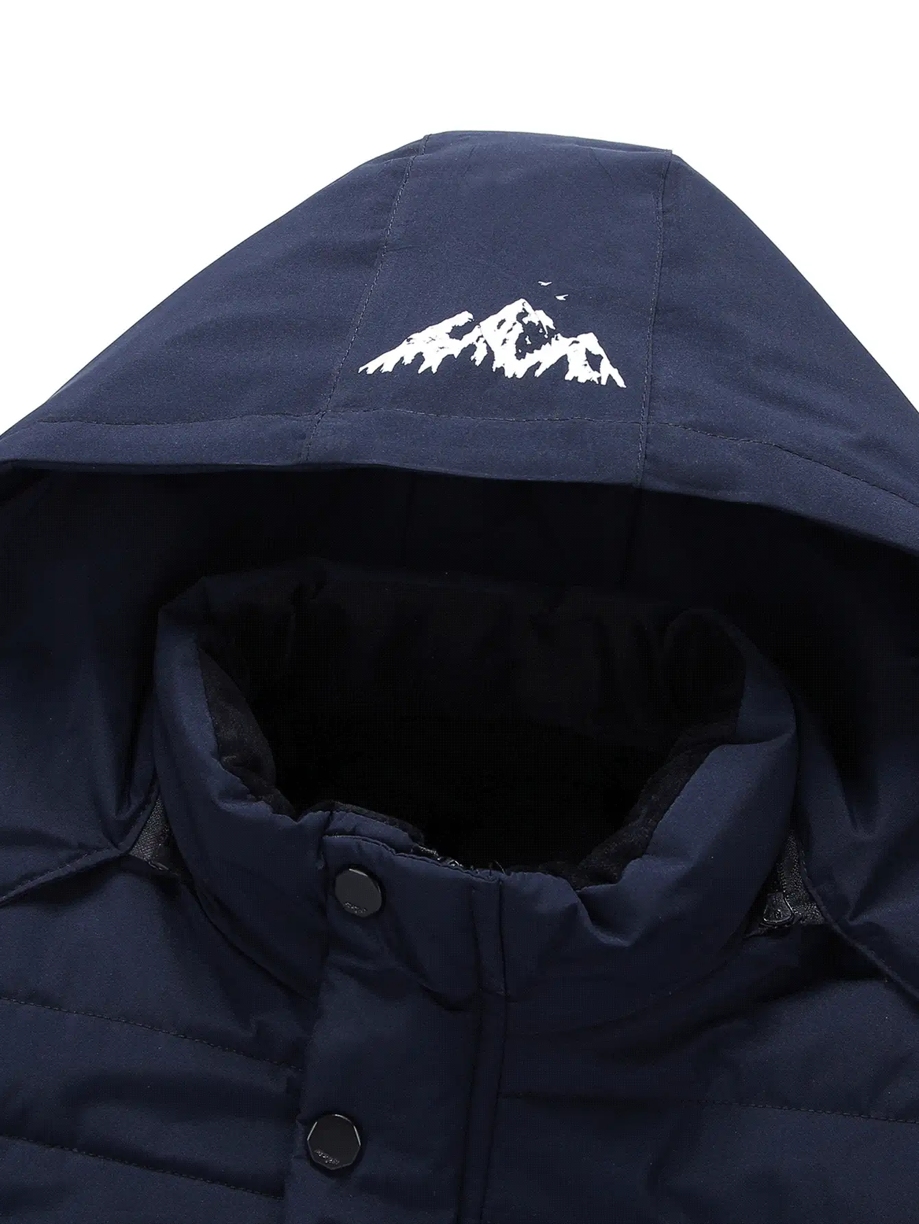 Manfinity Homme Men's Zipper Casual Versatile Winter Cotton Padded Hooded Jacket - Navy Blue - View 5