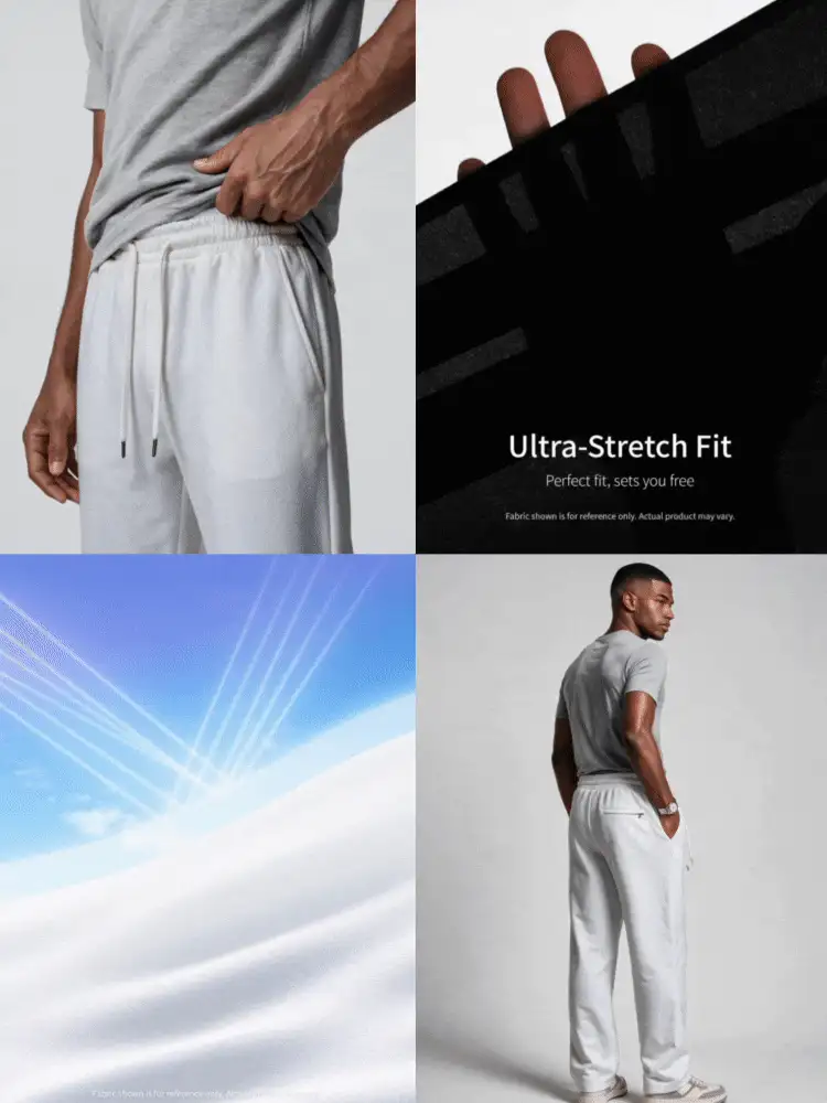 TekDrob Quick-Dry Slim Pants With Slant Pants And Drawstring Waistbands - White - View 2