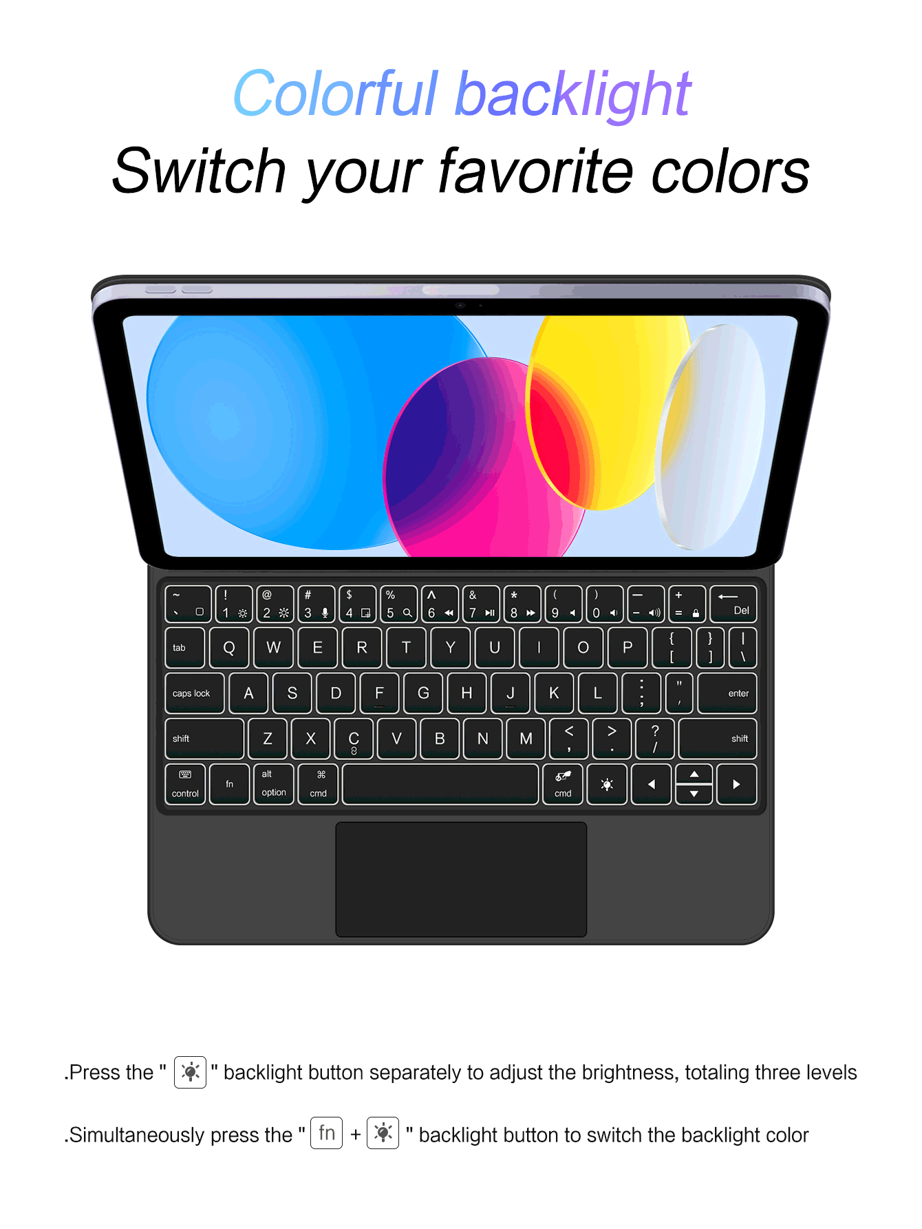 Étui clavier magique pour iPad A16 11"/modèle 10e 2025. Tablette A3354 A3355 A3356 A2696 A2757 A2777. Clavier intelligent magnétique multipoint rétroéclairé sans fil. Étui de protection pour tablette